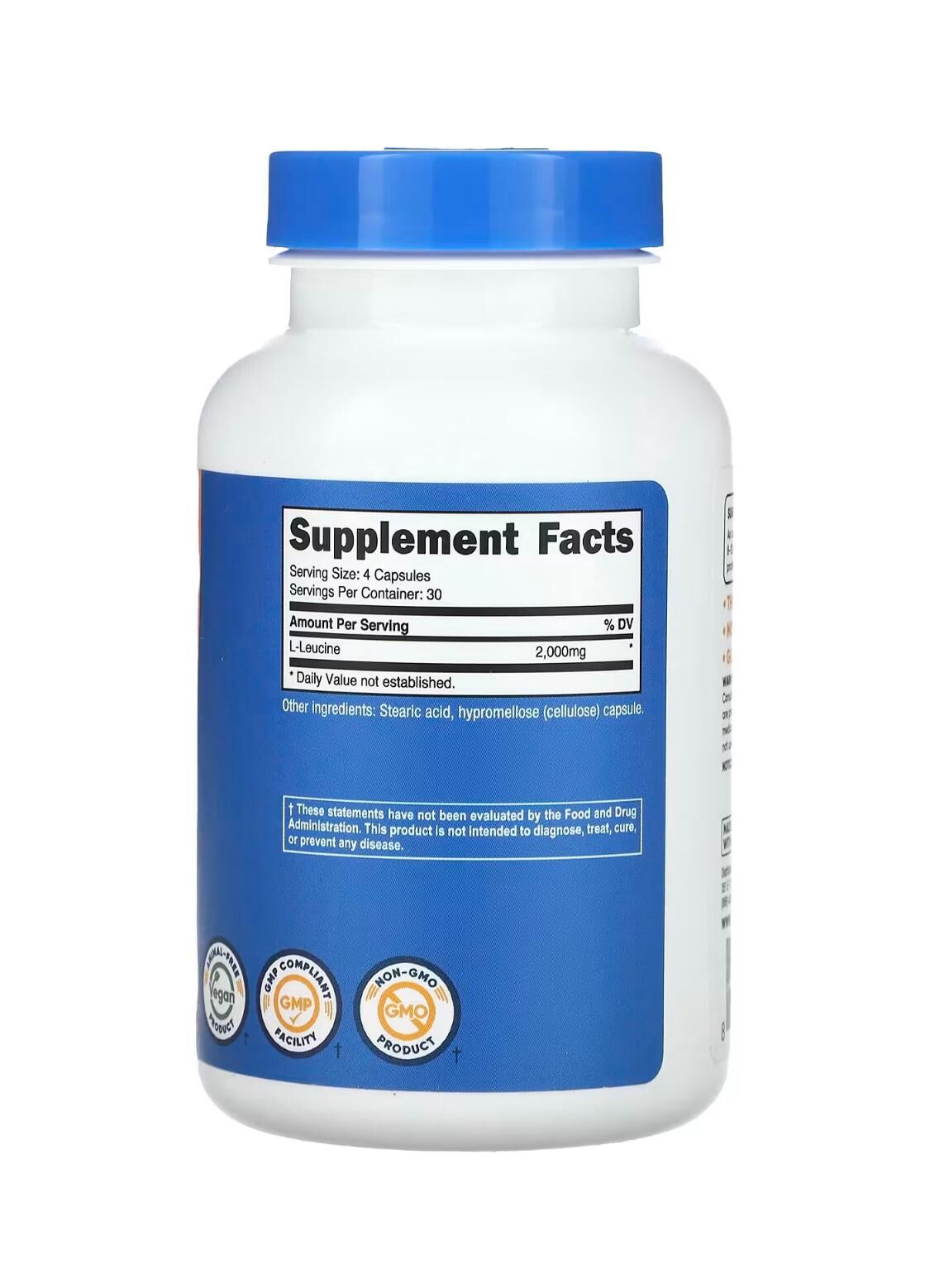 Nutricost, L-Leucine, 120 Capsules (500 mg per Capsule)