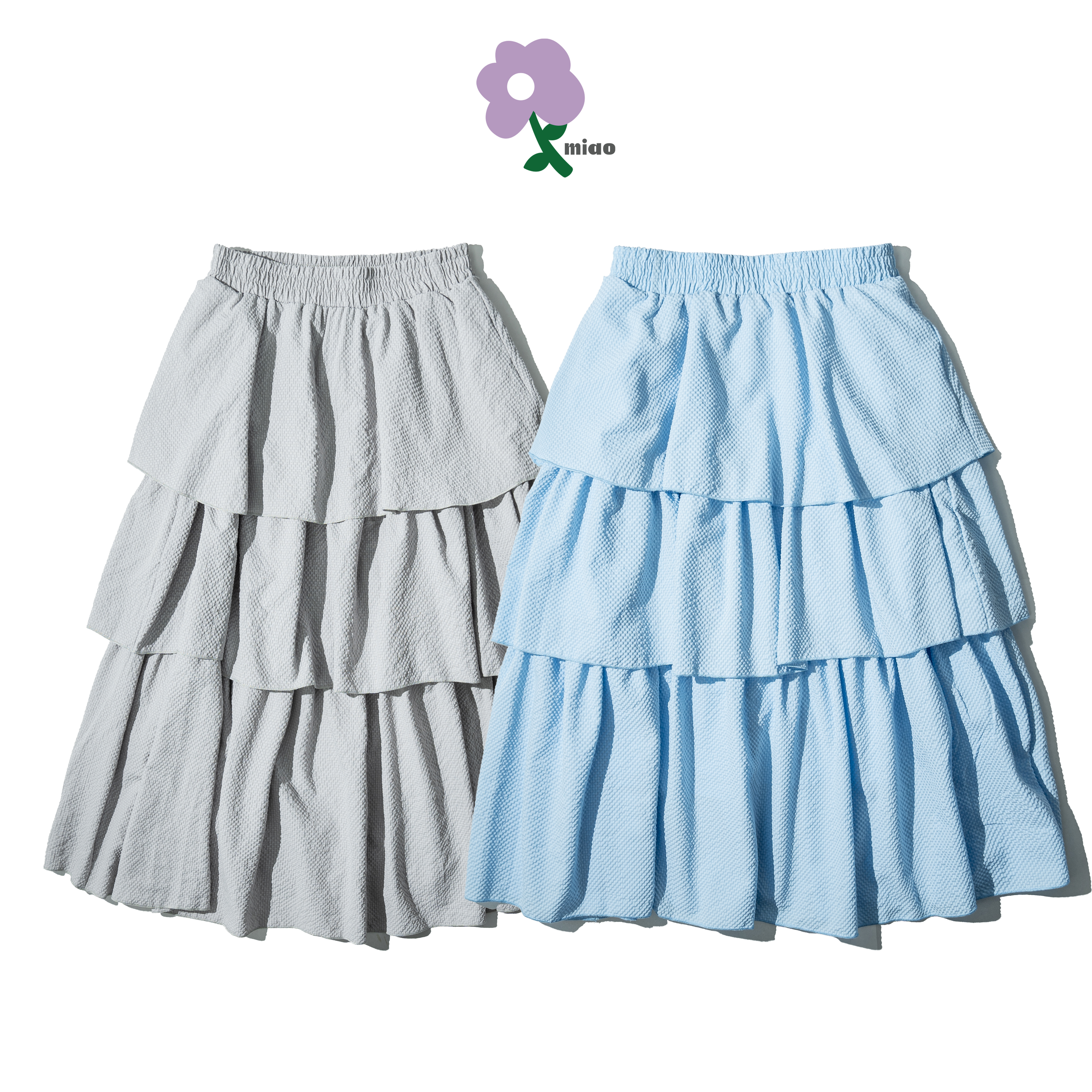 AGILITY MIAO Seersucker Maxi Skirt 泡泡紗 層次長裙 [M-SK2]