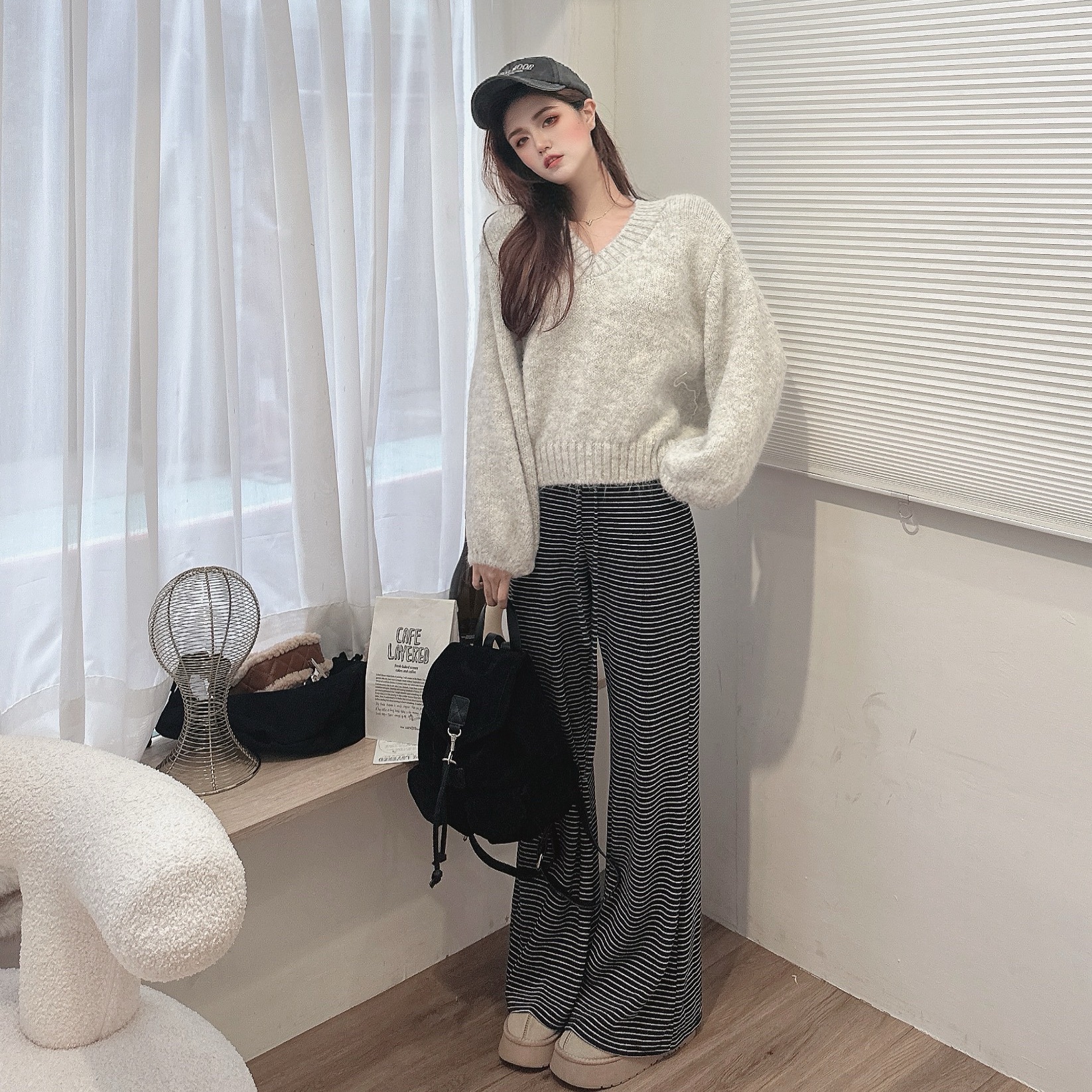 細閃金蔥泡泡袖針織毛衣/四色