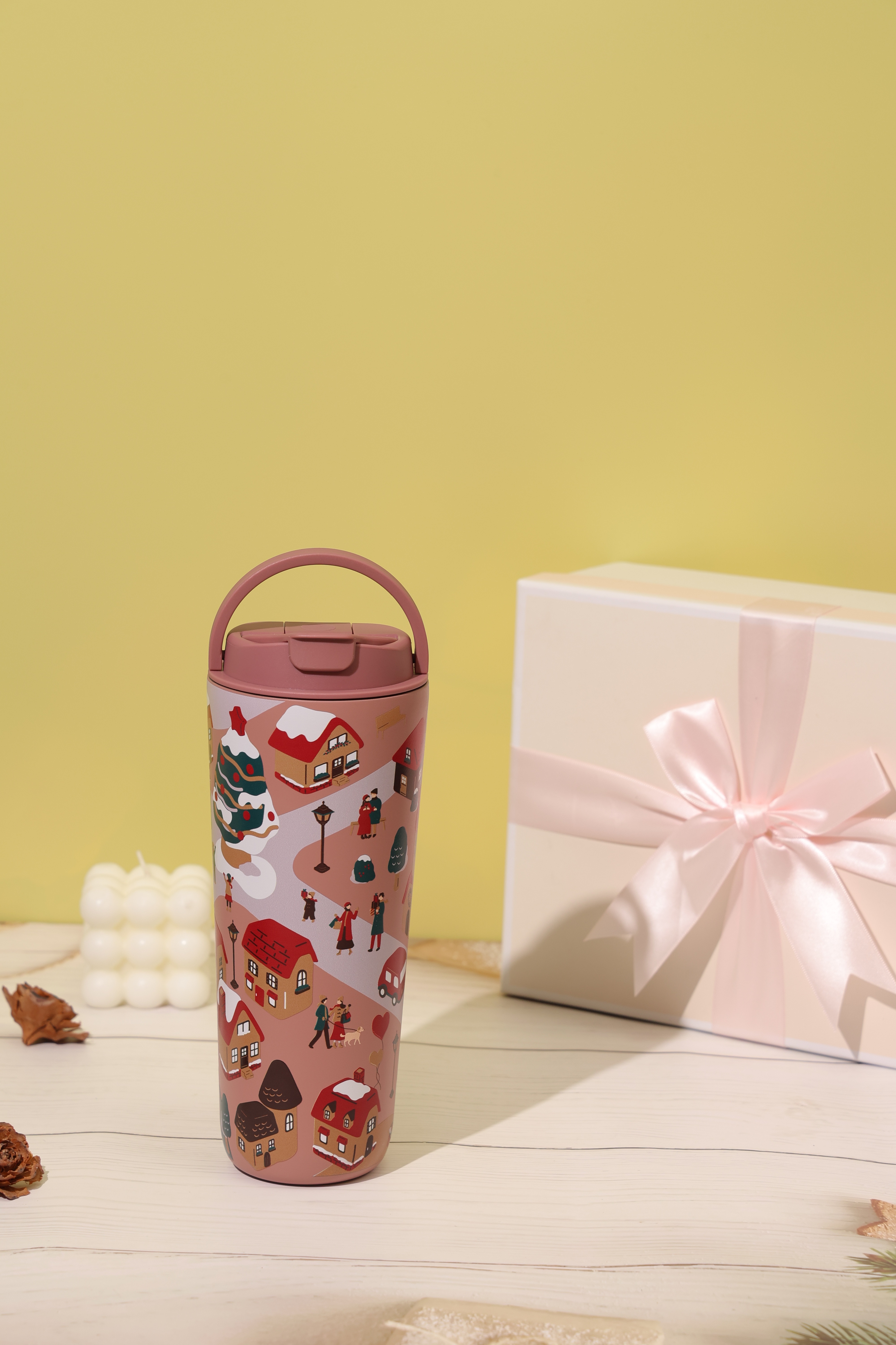 純鈦跳跳杯｜跳跳愛畫畫系列｜雪町小屋Ｘ玫瑰豆沙蓋