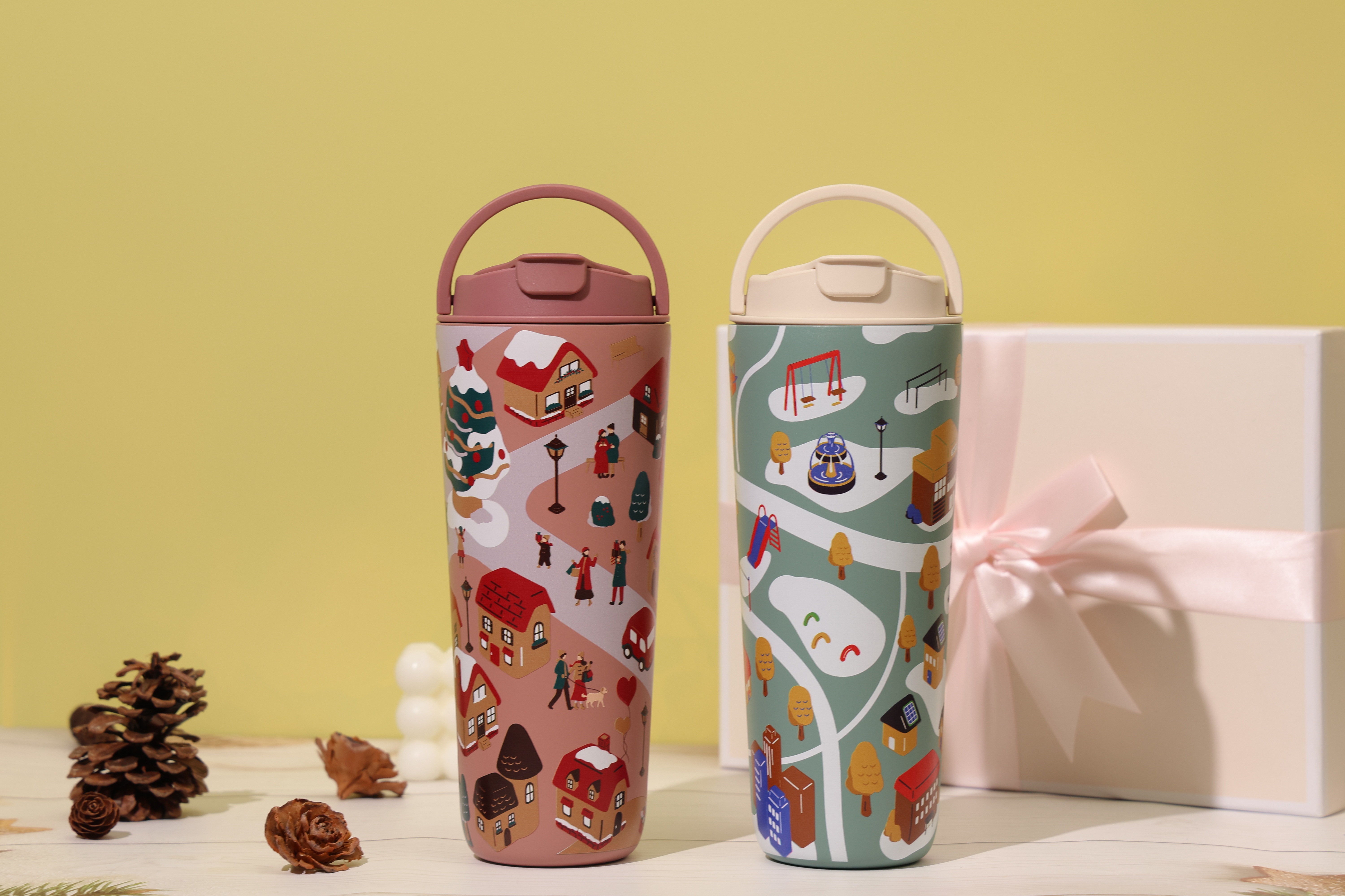 純鈦跳跳杯｜跳跳愛畫畫系列｜遊園糖雪Ｘ奶昔白蓋