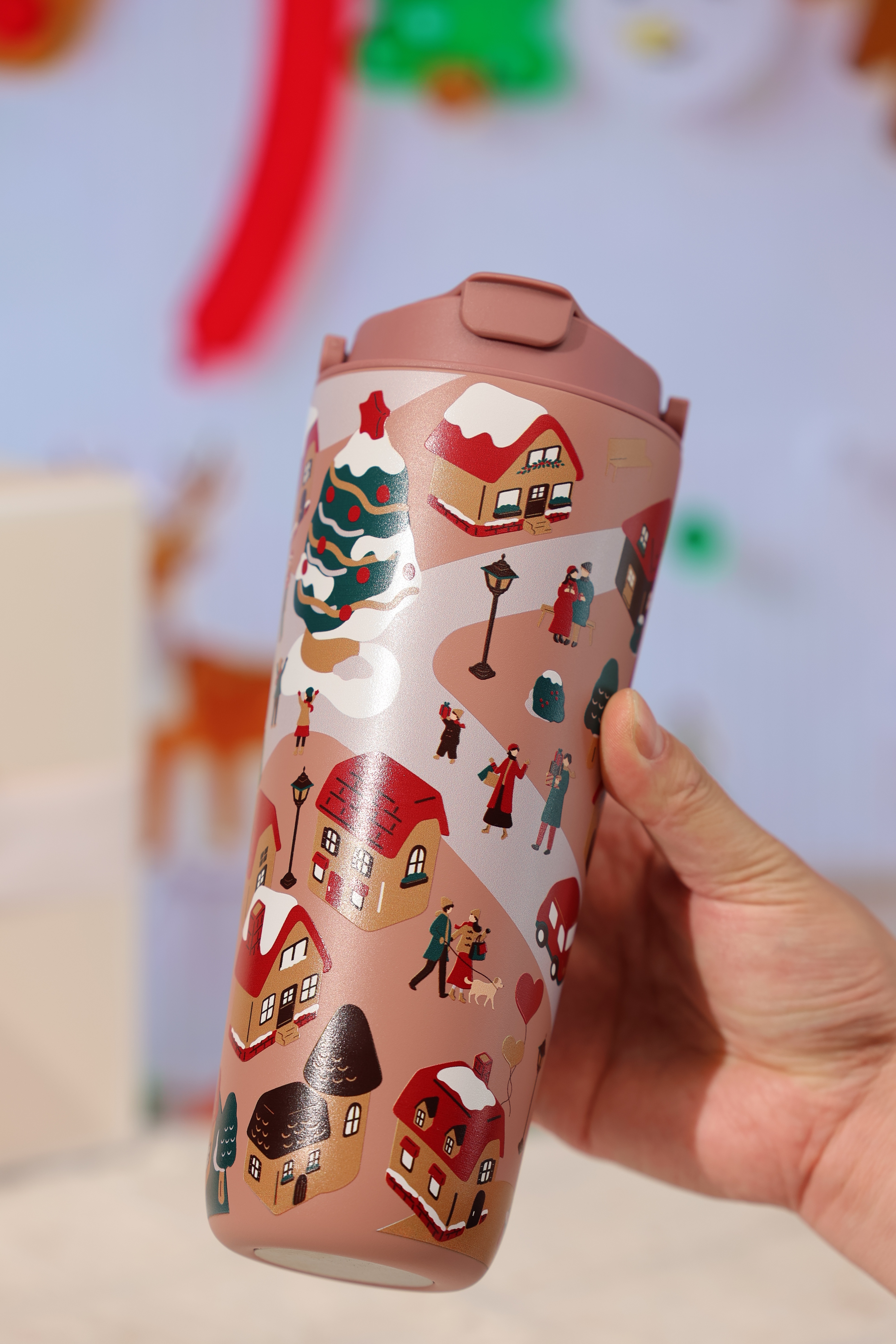 純鈦跳跳杯｜跳跳愛畫畫系列｜雪町小屋Ｘ玫瑰豆沙蓋