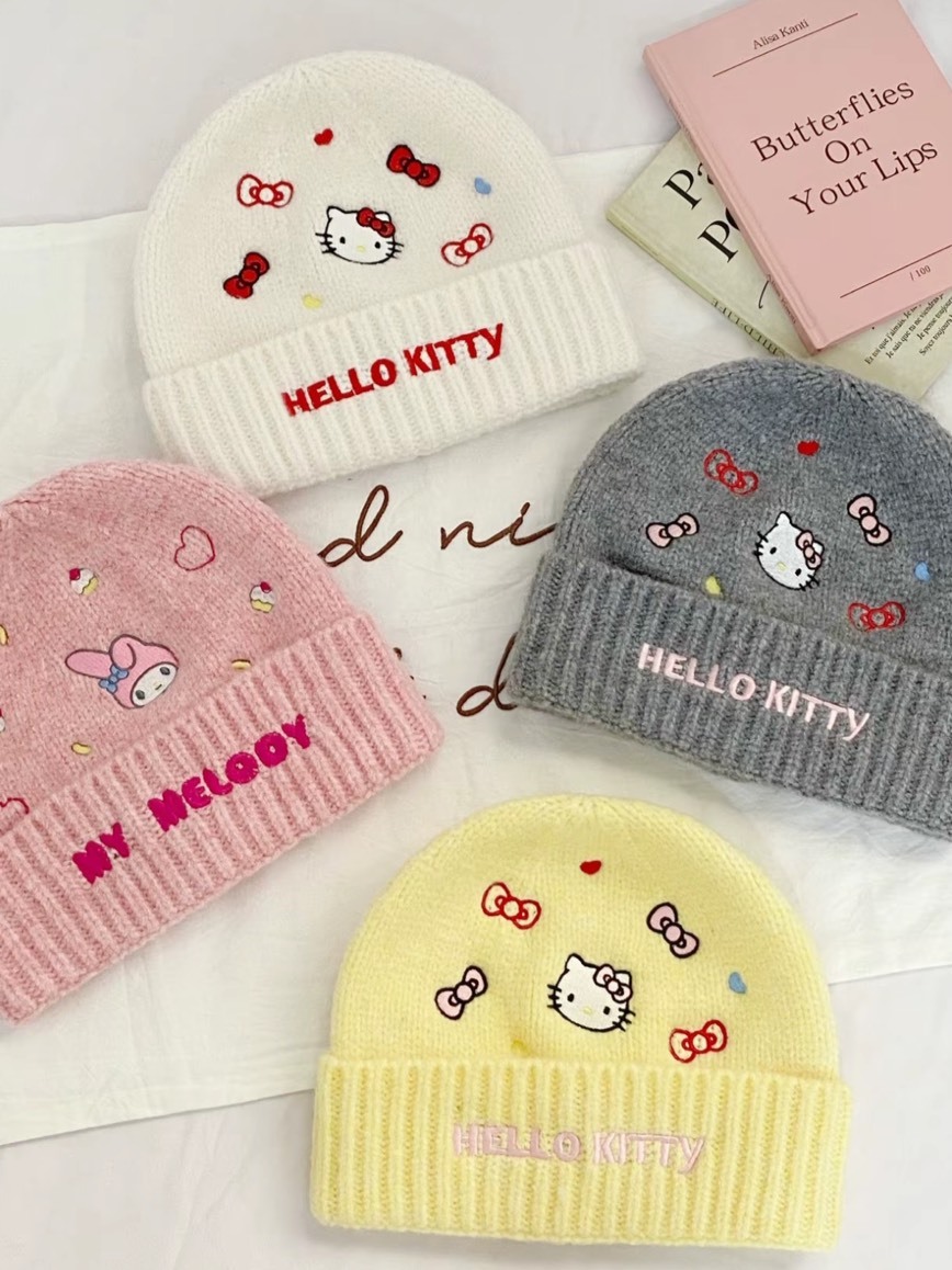 <三麗鷗正版授權> SANRIO KITTY 圓頂 毛帽