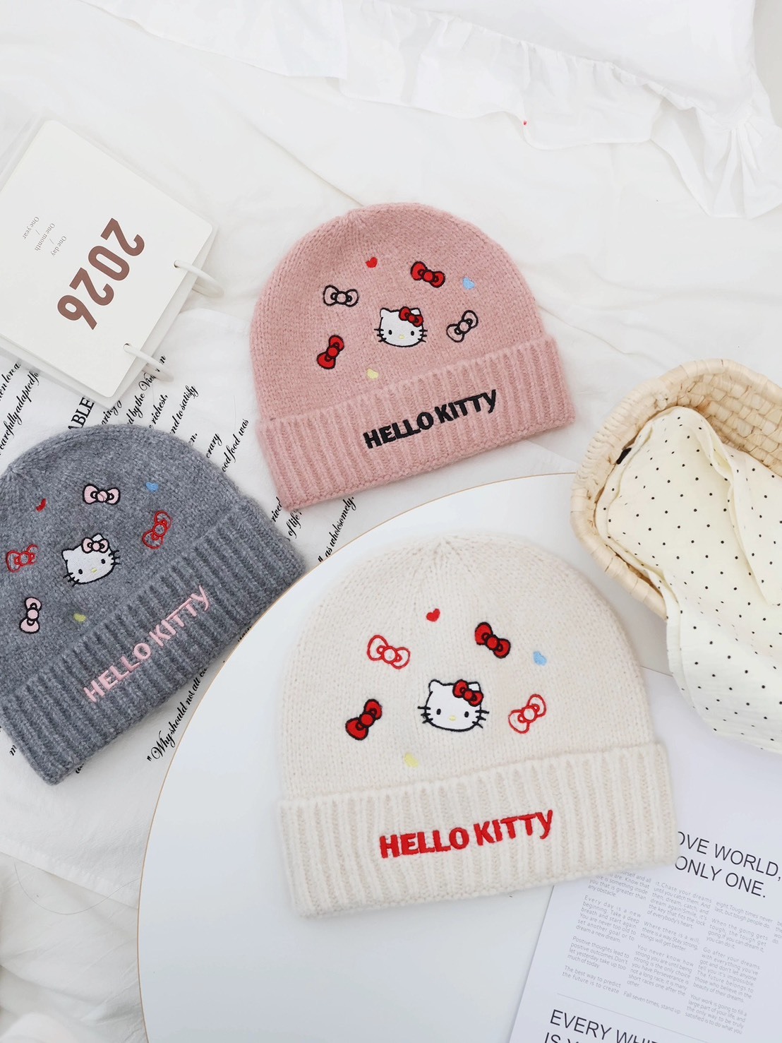 <三麗鷗正版授權> SANRIO KITTY 圓頂 毛帽