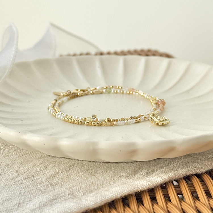 生日花 • 捌月拾參 • 澤菊 – 碧璽草莓晶 – 手鍊