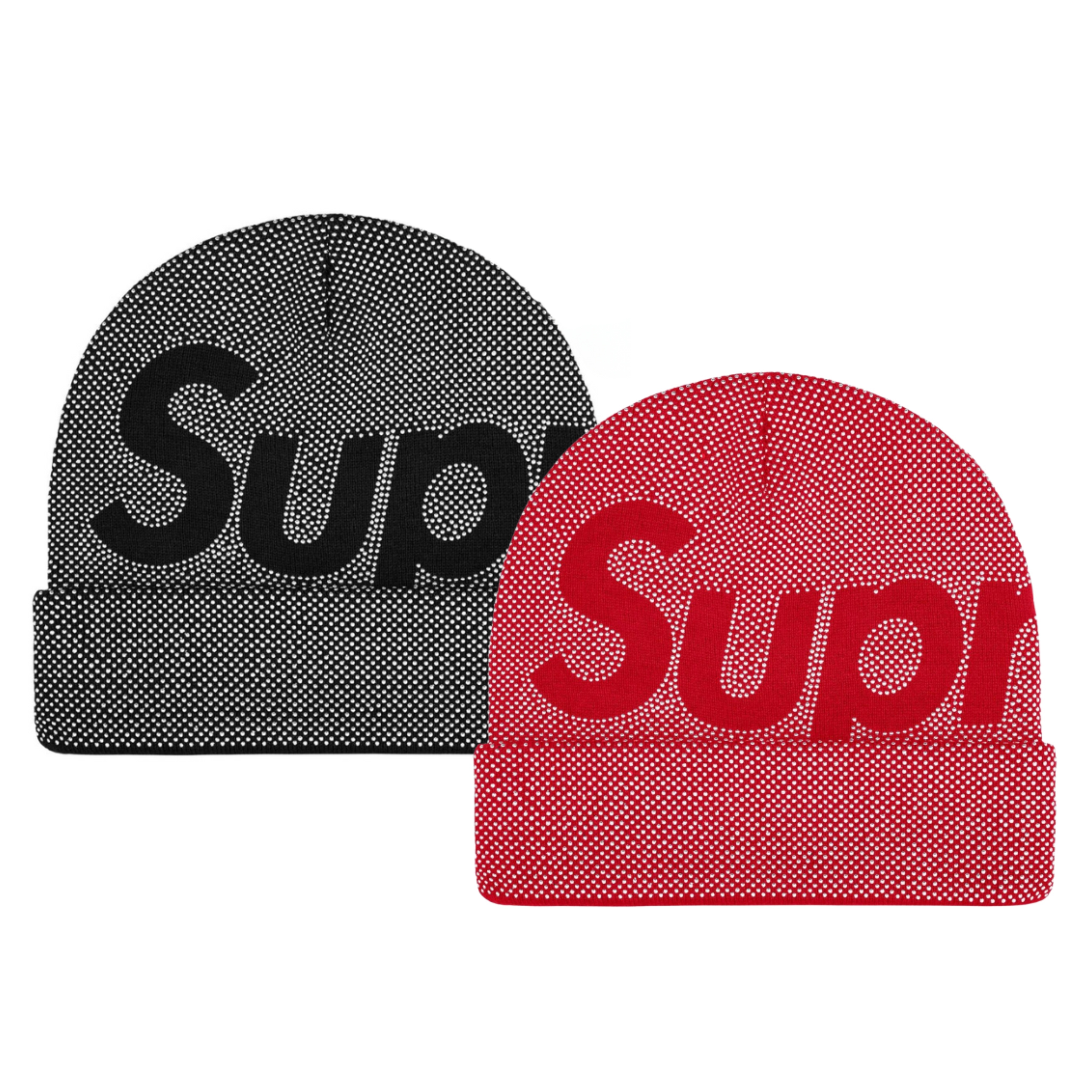 2025AW SUPREME STUDDED KNOCKOUT BIG LOGO BEANIE 鉚釘 大字體 帽子 毛帽 現貨 FW25BN22