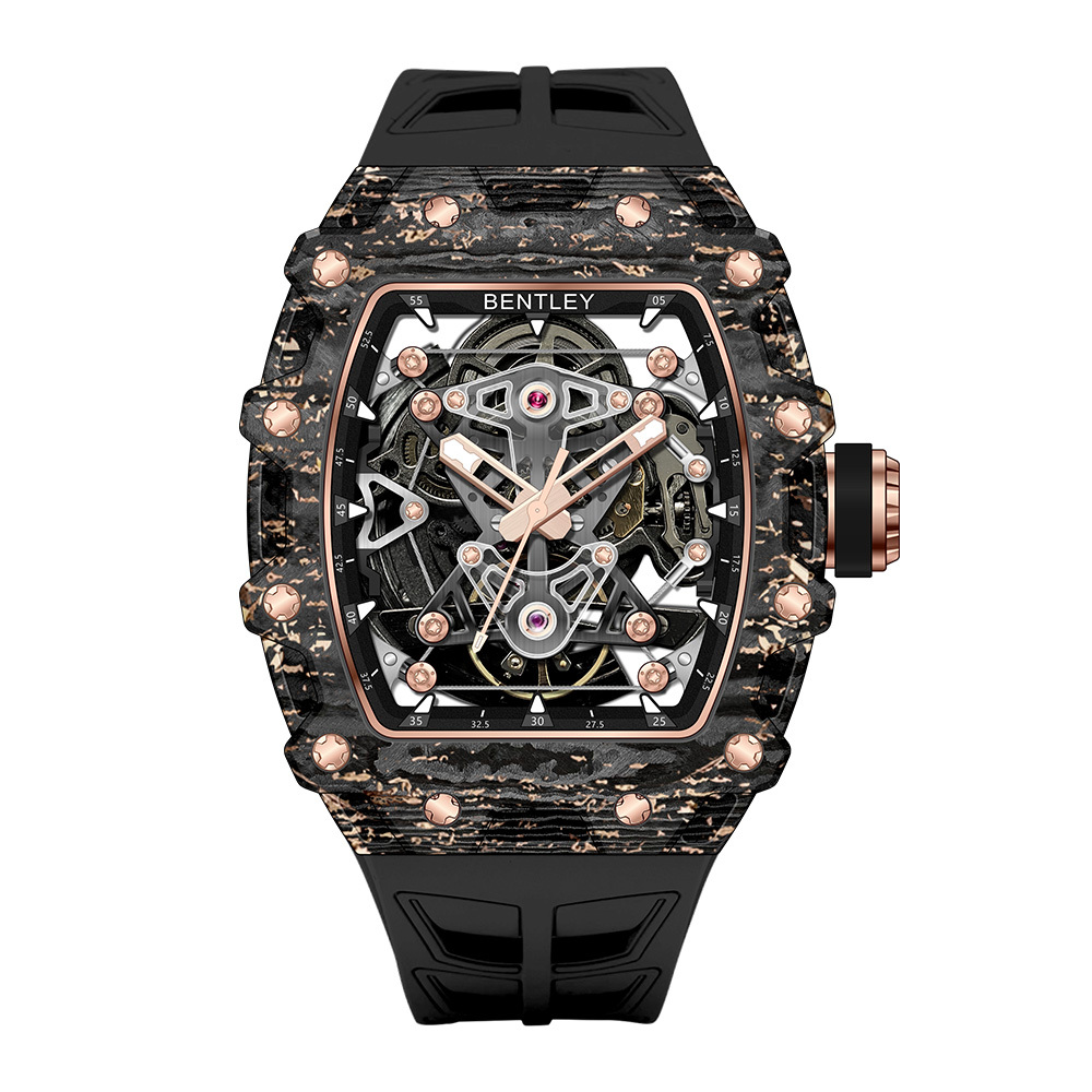 【BENTLEY 賓利】THE VIBRANCE 熾影系列 BL-71 酒桶 碳纖維+鋁合金錶殼 機械 鏤空 夜光 手錶