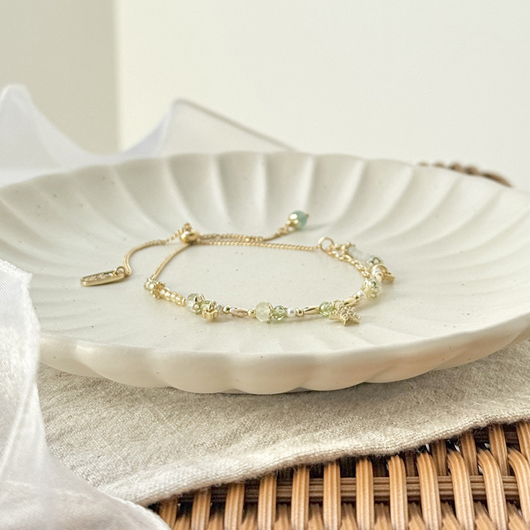 生日花 • 肆月貳貳 • 袋草 – 葡萄橄欖石 – 手鍊