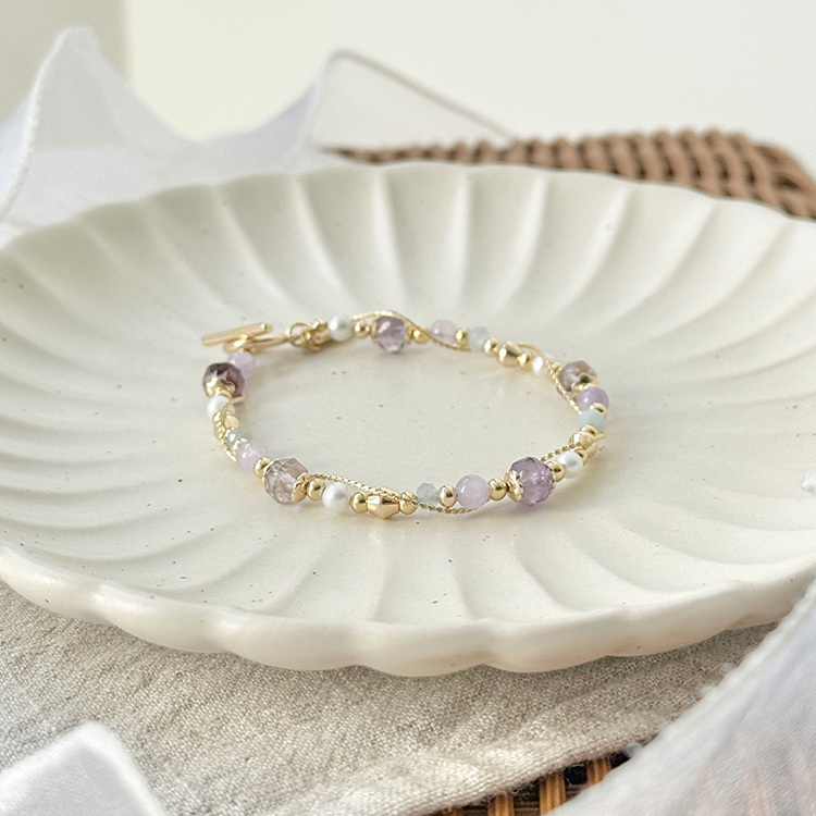 生日花 • 參月拾 • 彈指婆婆納 – 紫幽靈 – 手鍊