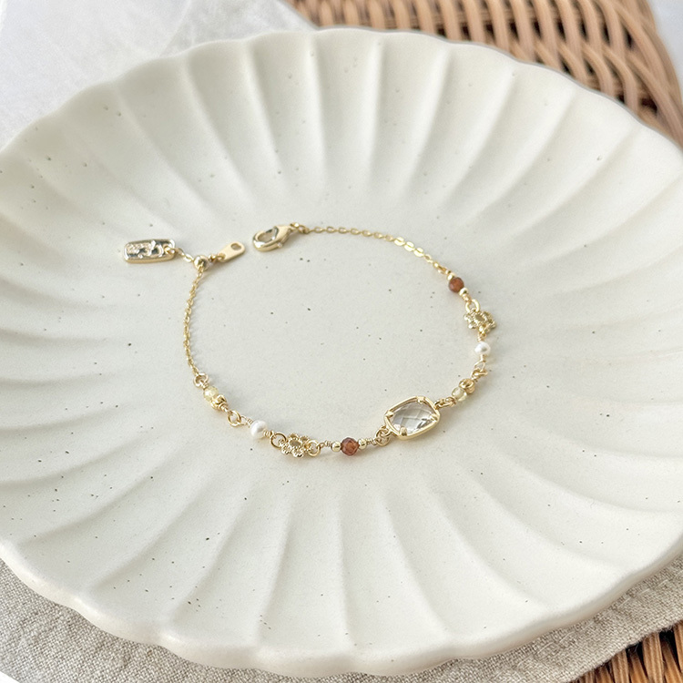 生日花 • 參月陸 • 野水仙 – 橙石榴石 – 手鍊