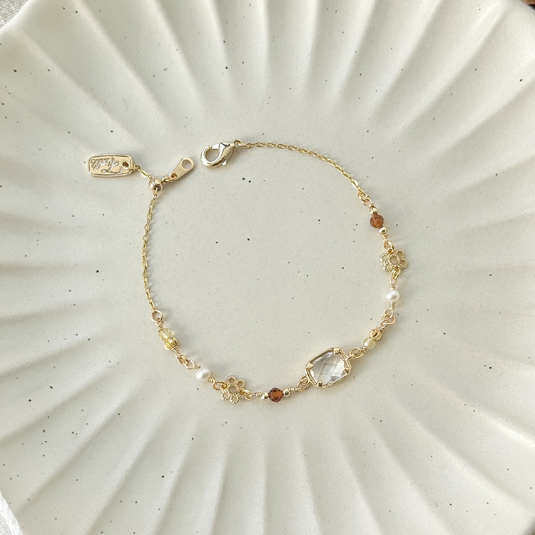 生日花 • 參月陸 • 野水仙 – 橙石榴石 – 手鍊