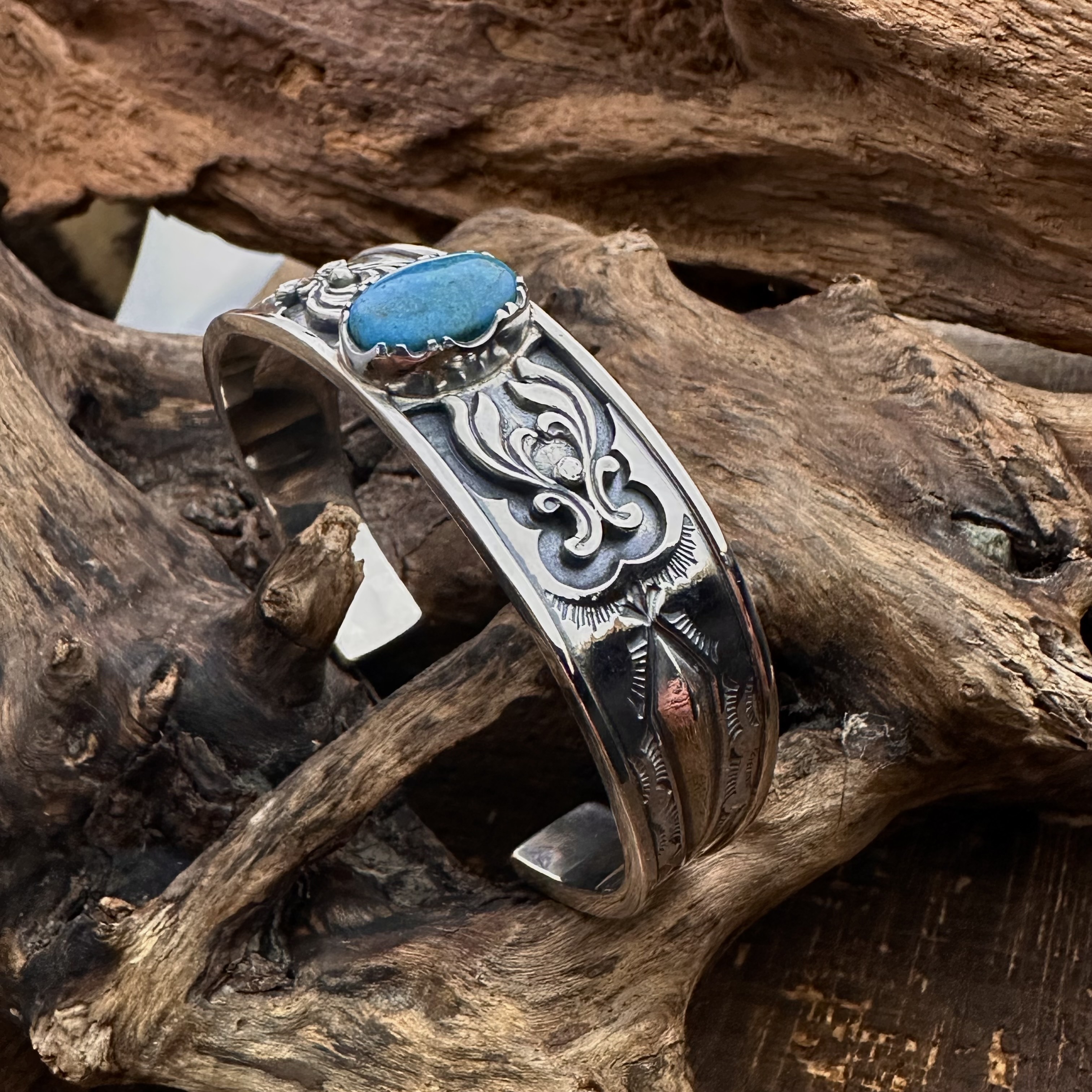 G_Smith-純銀鑲Nacozari 松石手環