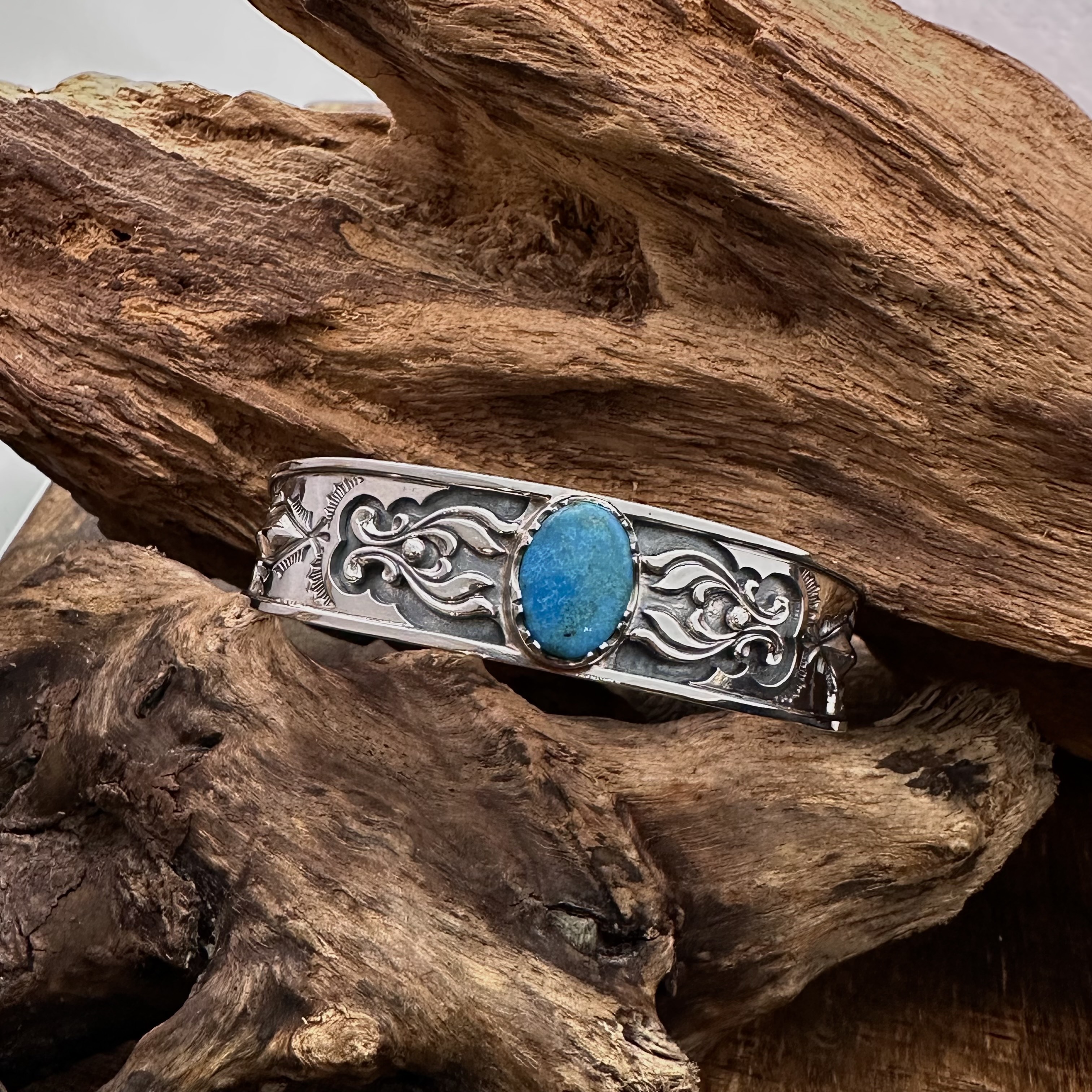 G_Smith-純銀鑲Nacozari 松石手環