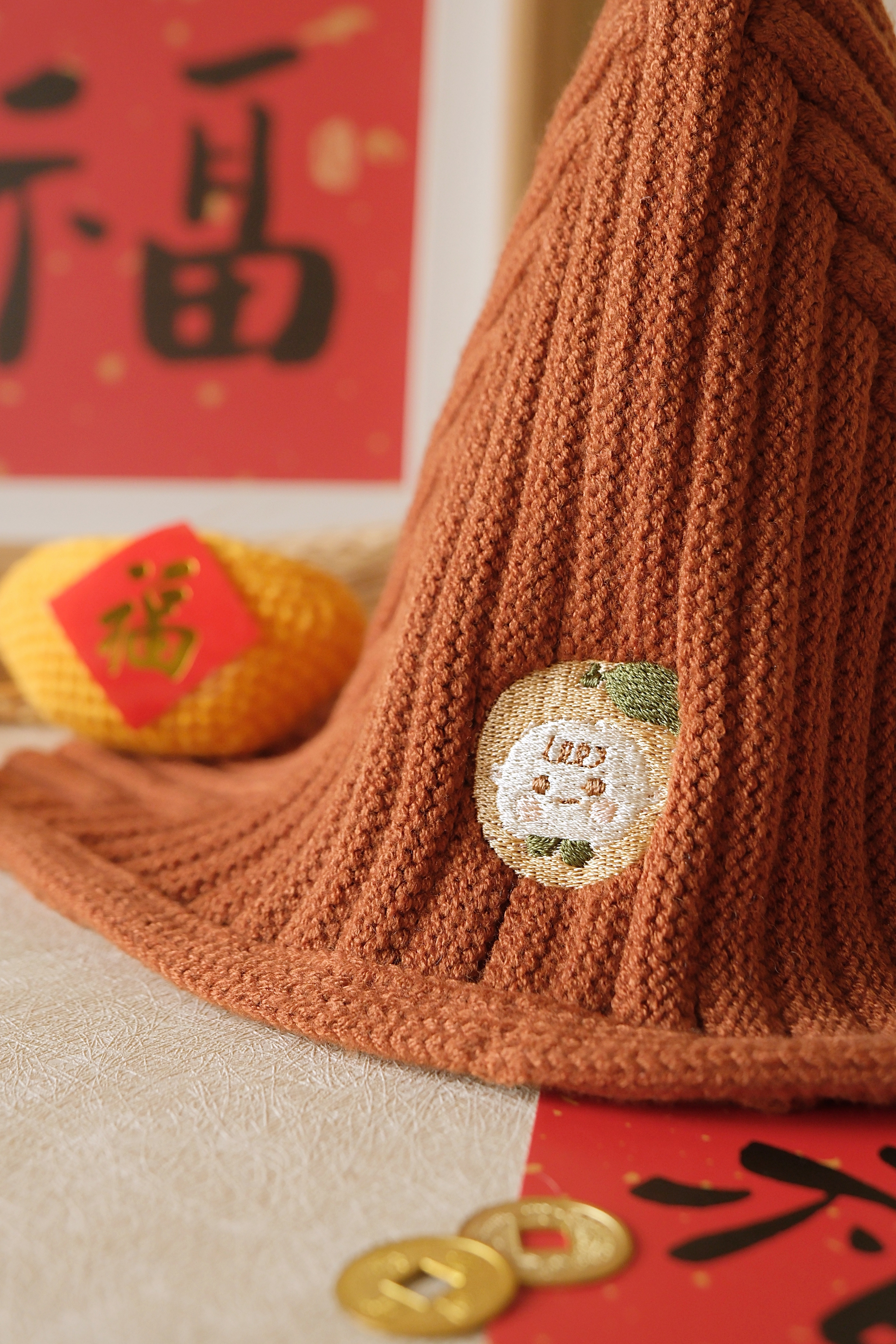 Hi Y.P store-馬年限定-橘子寶寶刺繡精靈帽
