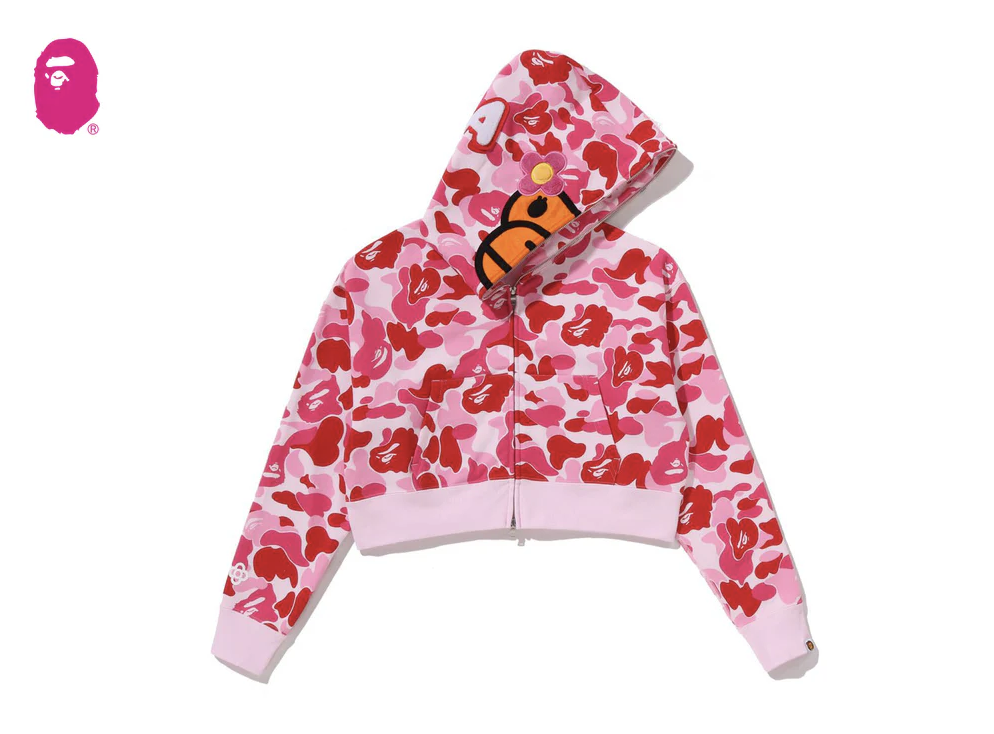 【BAPE女生】1220 發售 短版ABC CAMO BABY LISA CROPPED FULL ZIP HOODIE