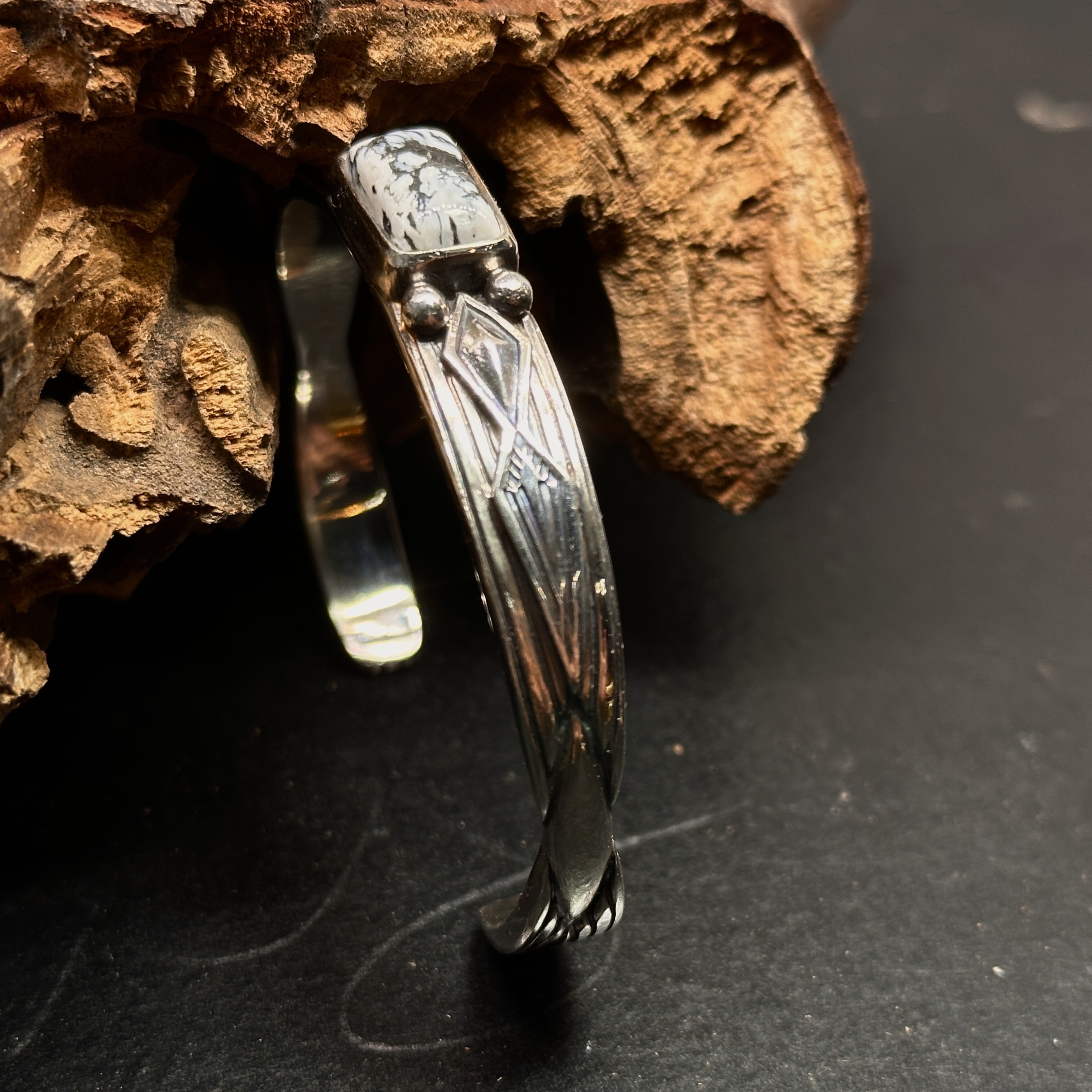 G_Smith-純銀鑲White Buffalo手環