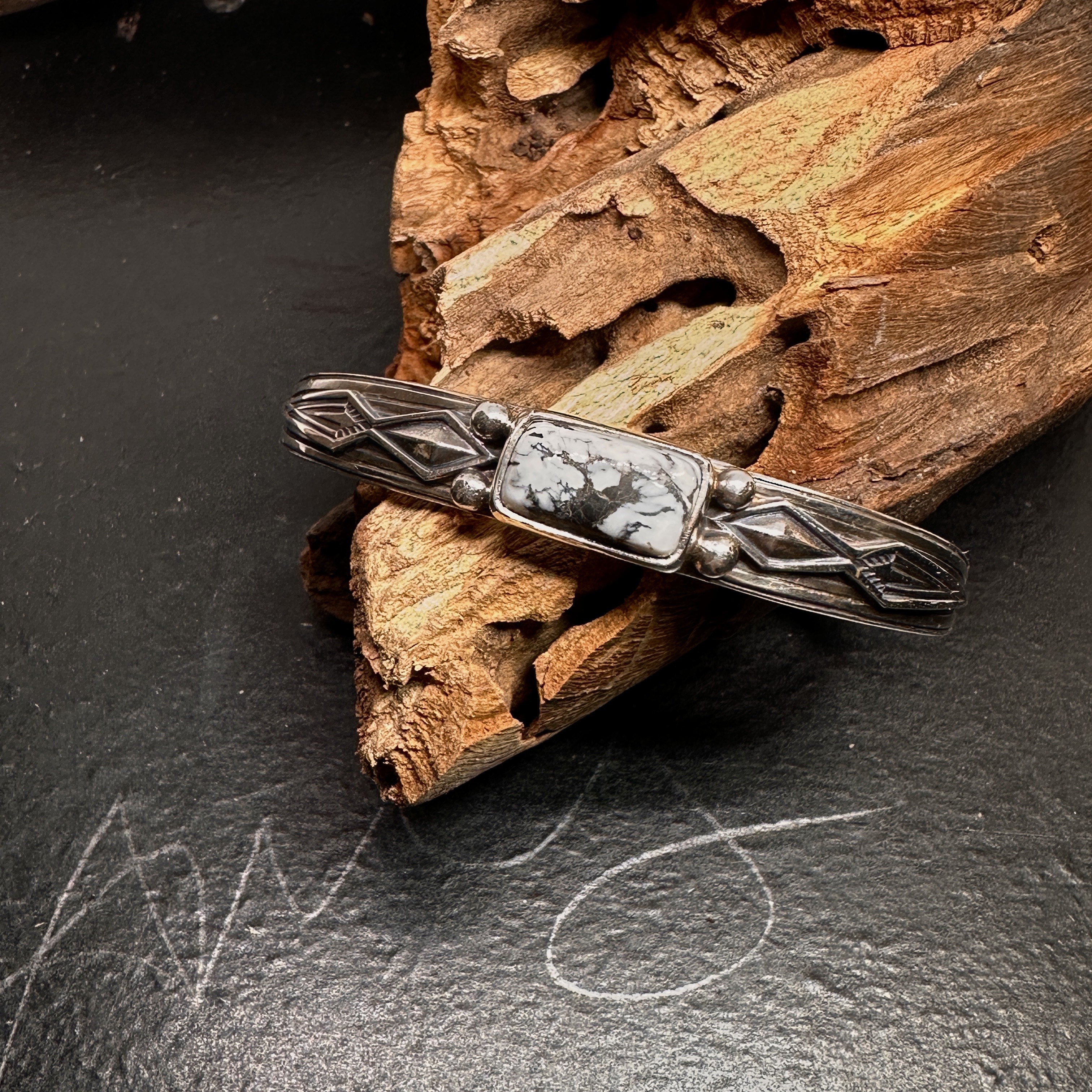 G_Smith-純銀鑲White Buffalo手環