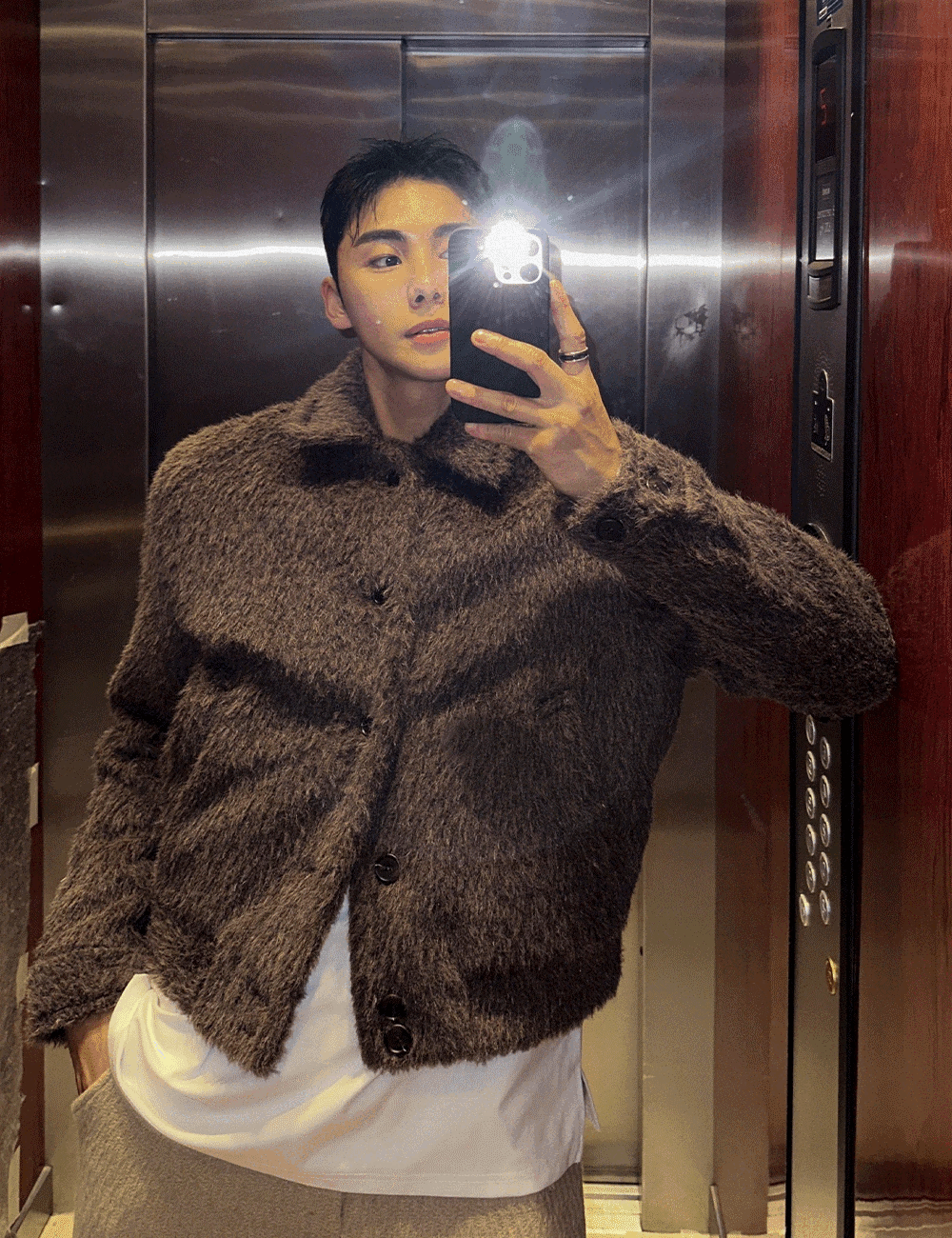 羊毛楓葉短款夾克