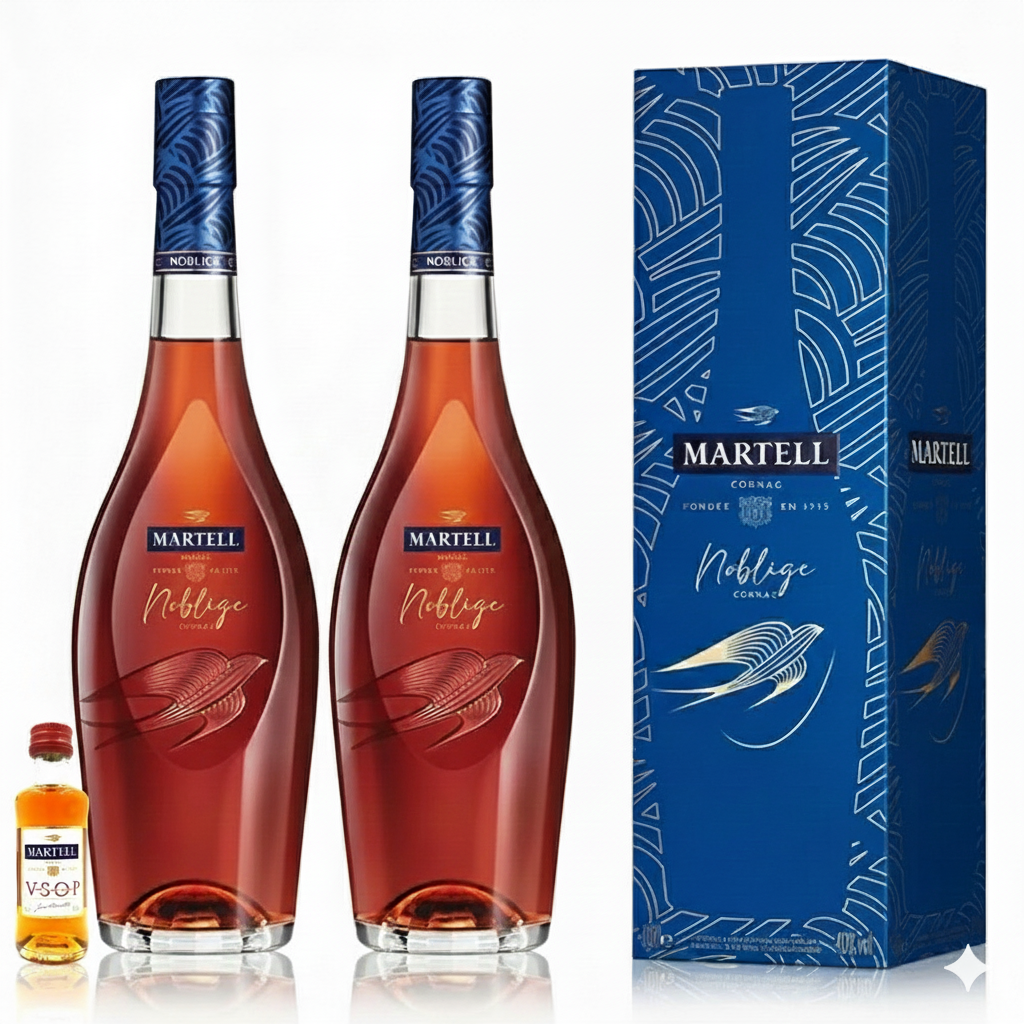 名仕馬爹利700ml (2支)+馬爹利 VSOP 酒辦 30ml (1支）套裝 Martell Martell Noblige Cognac with Martell VSOP miniature
