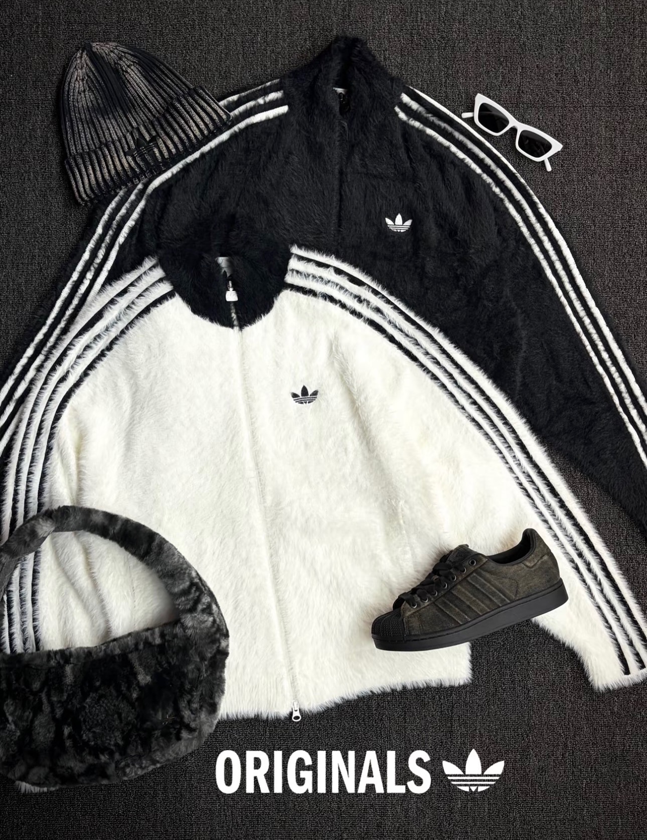Adidas Originals - Zipped Fur Jacket 毛毛 外套 兩色