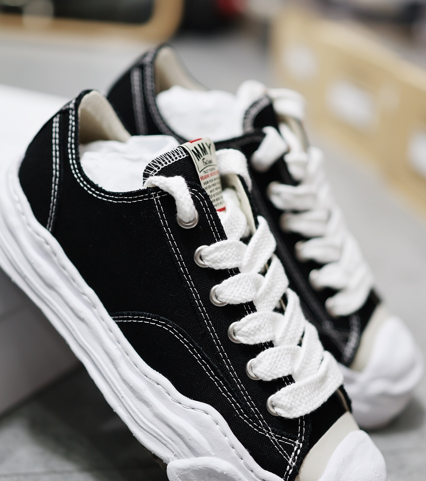 MIHARA Hank White Sole Canvas Black 黑色 A05FW702