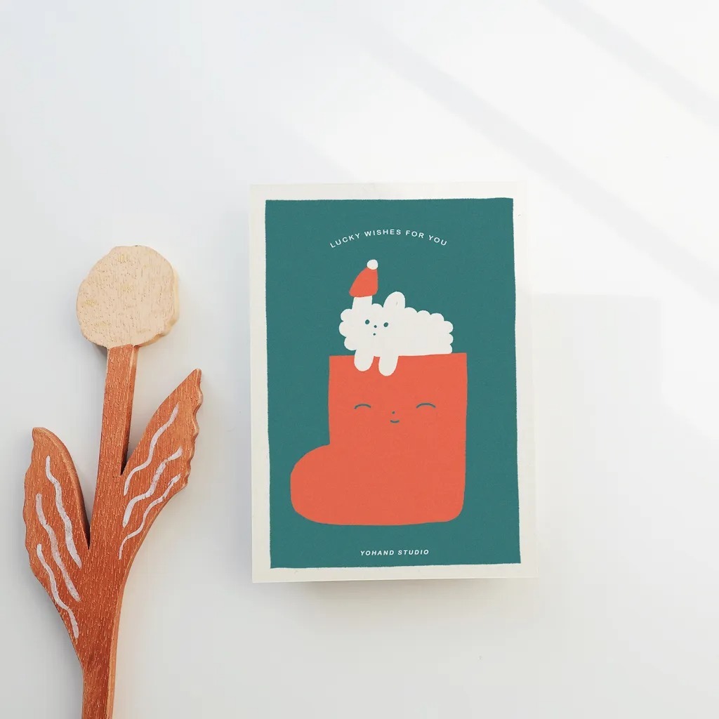 右手超人 狗狗雲的祝福 / 孔版印刷明信片