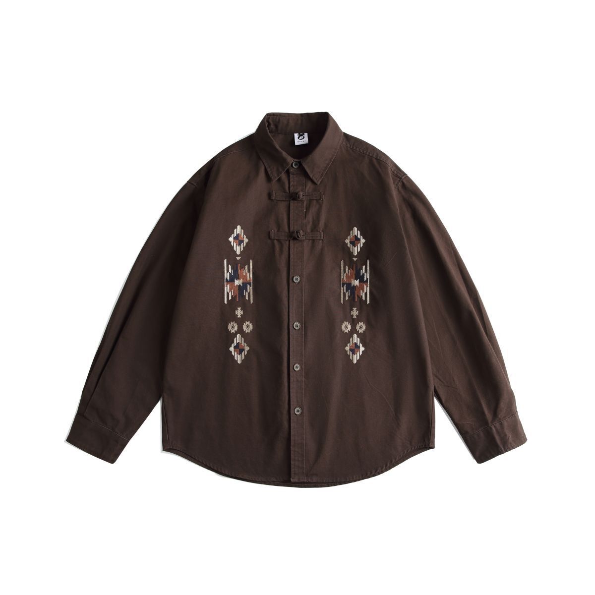 Tribal Totem圖騰刺繡盤扣襯衫