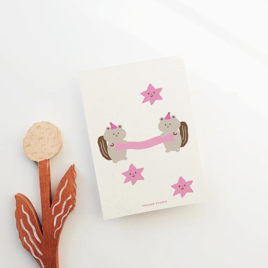 右手超人 松鼠的祝福 / 孔版印刷明信片