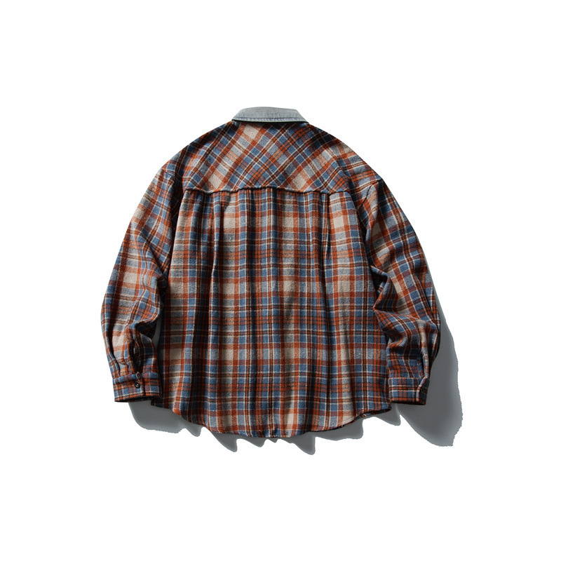 Denim Splice丹寧拼接磨毛襯衫