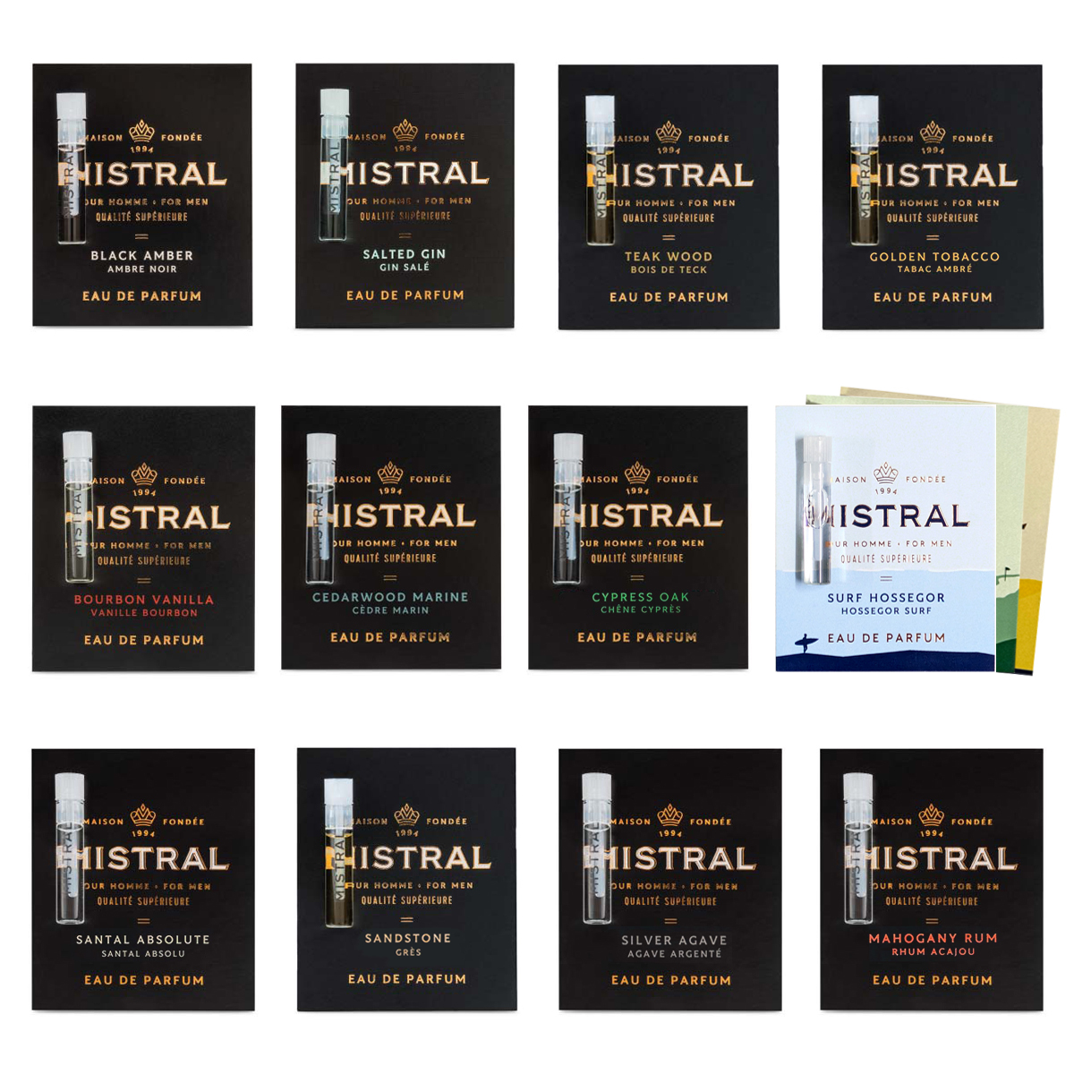 美國 Mistral - 男士迷你香水組合（14款 / 試管小香水組）