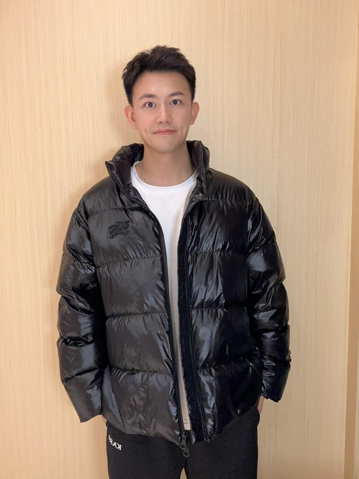 BBR 黑色立體戰馬logo 羽絨外套 男款