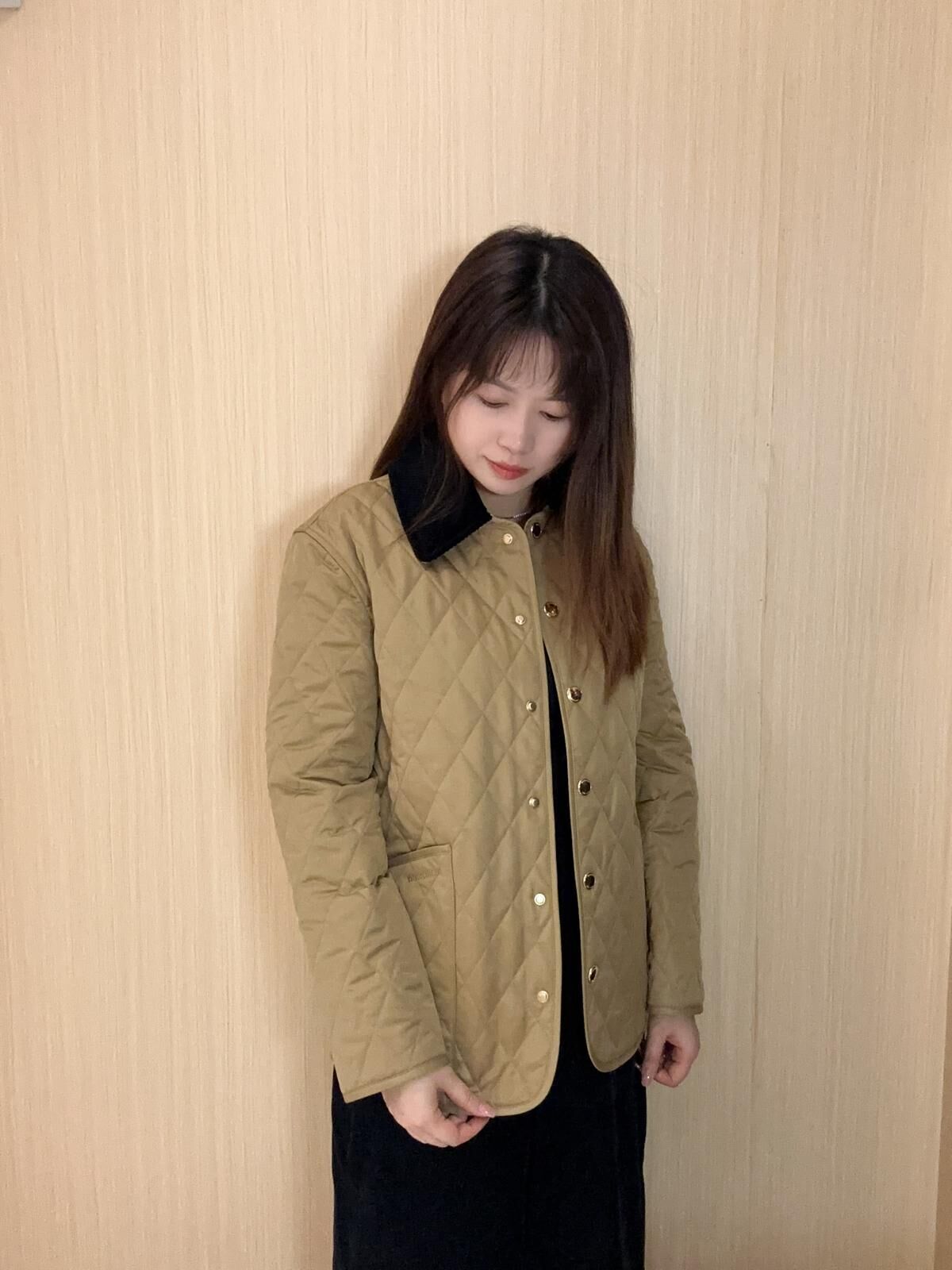 BBR 卡其色 夾綿啪鈕 外套 女款