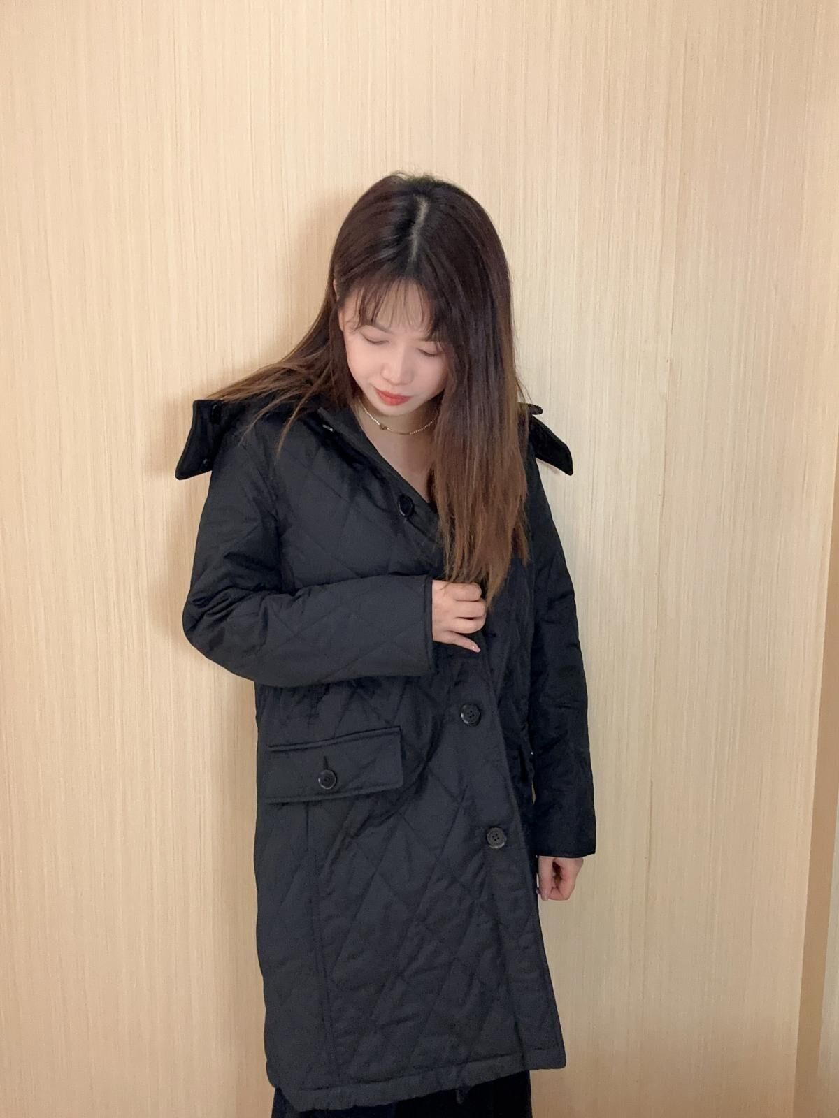 BBR 經典款 黑色中長款 夾綿服