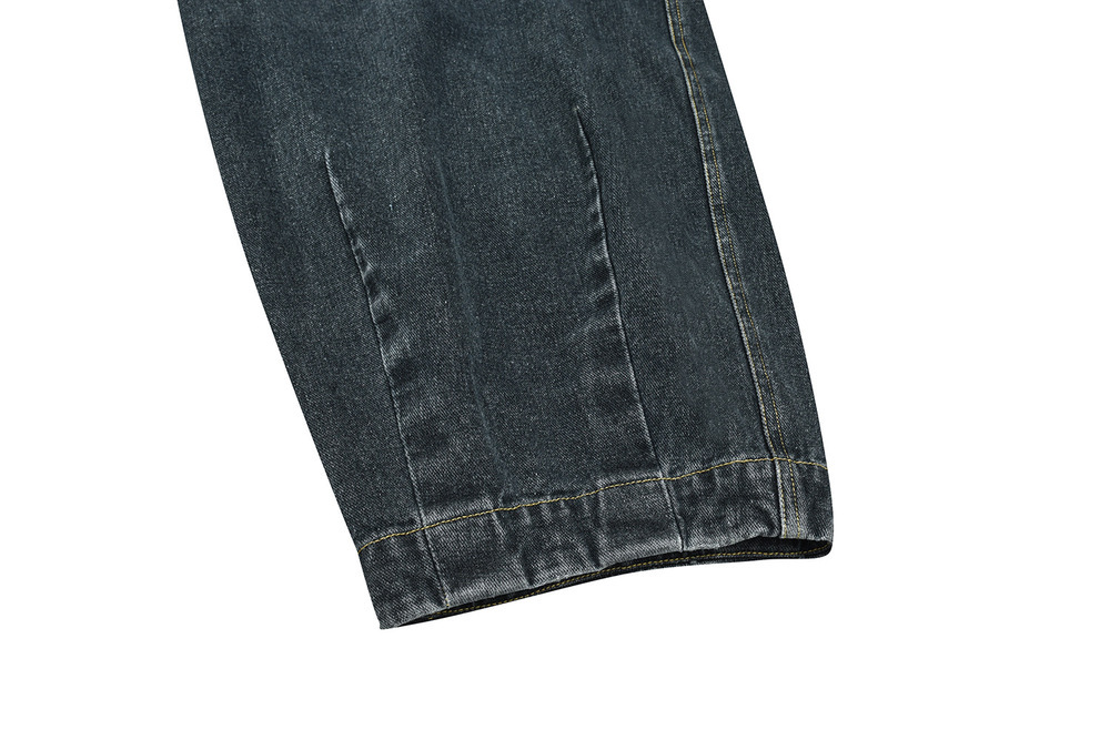 Stitched Wide黃線車縫丹寧寬褲