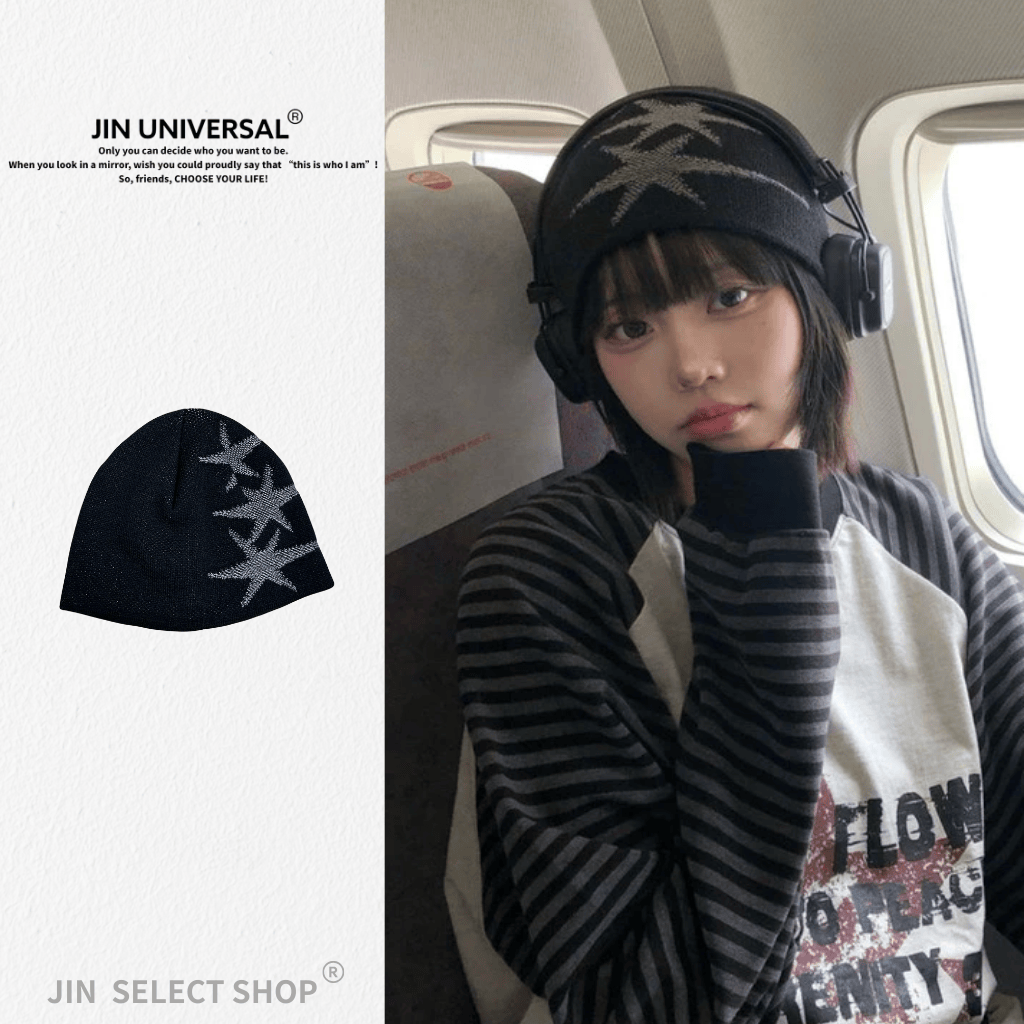 🇰🇷韓國 Brust Star Beanie 星型 縫線 針織 毛帽
