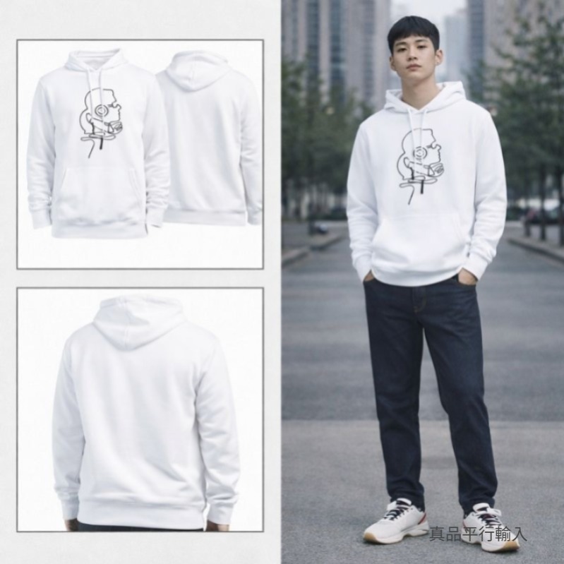 【預購】KARL LAGERFELD PARIS H121961 男裝有帽衛衣（白色）