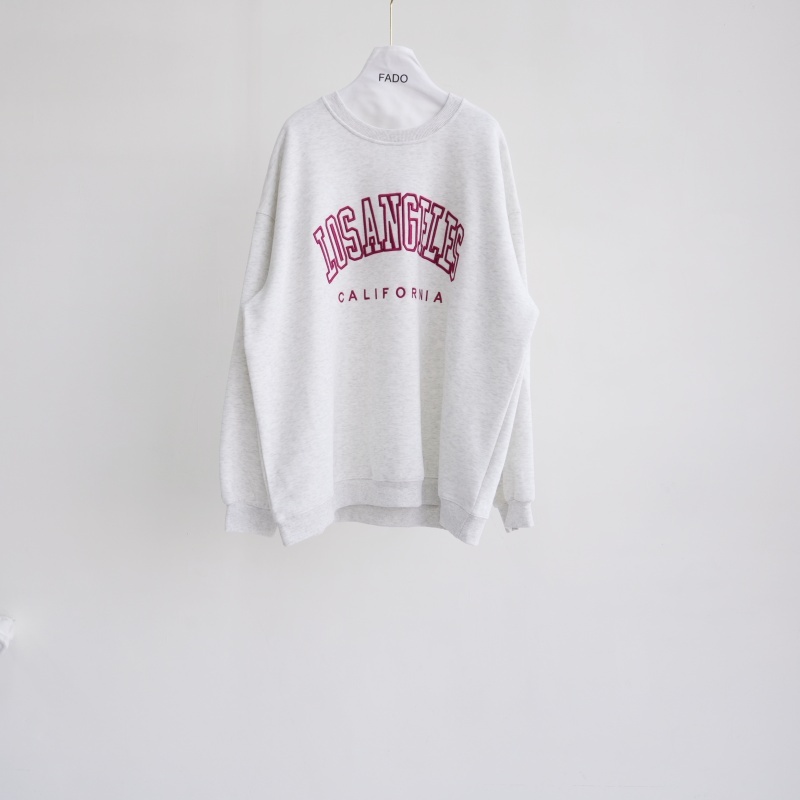 法朵Fado Shop｜美式字母刺繡寬鬆oversize大學Tee 0214130 五色