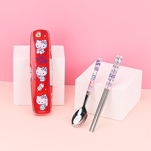 韓國 Hello Kitty 不鏽鋼餐具連盒