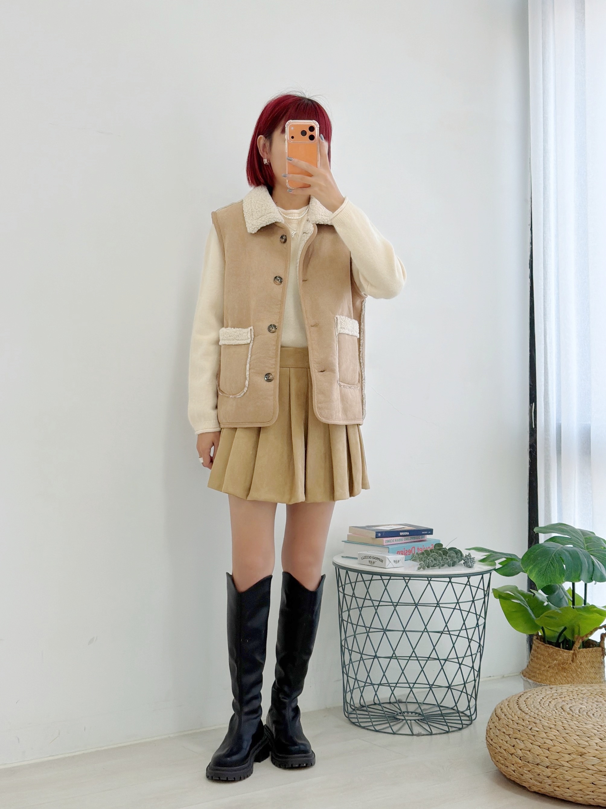 法朵Fado shop｜麂皮內絨毛撞色兩面穿背心 899A014 三色