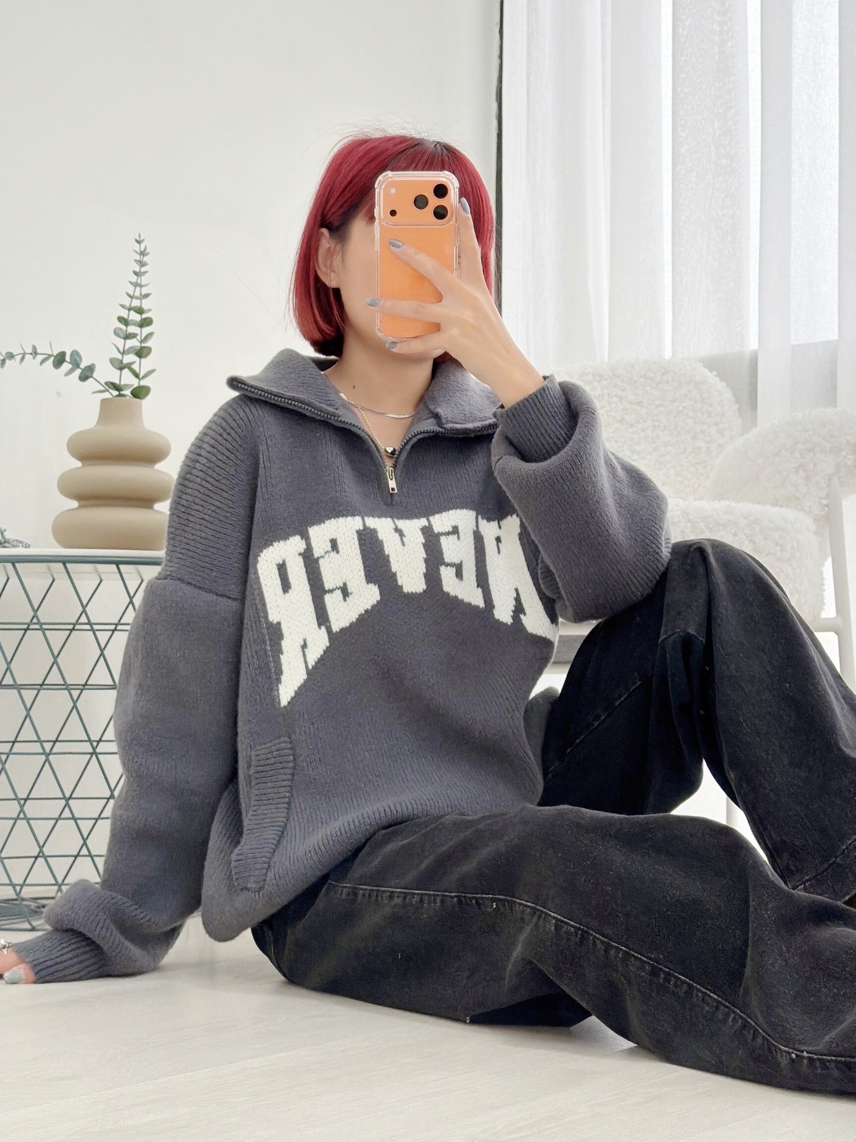 法朵Fado shop｜NEVER半拉鍊針織衫 0114060 四色