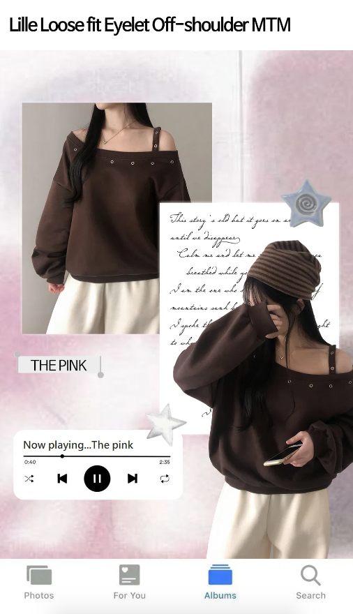 秋冬預訂｜鏤空露肩帶抓絨衛衣