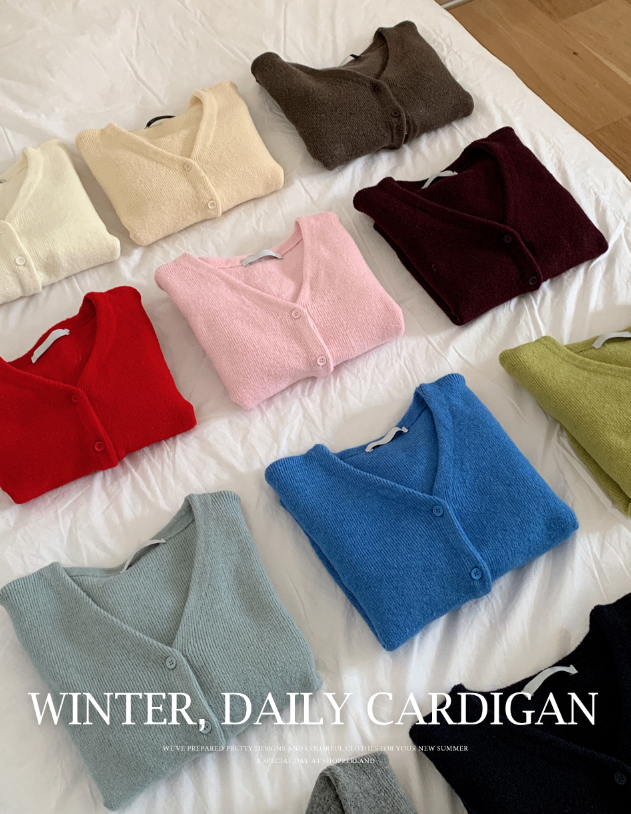 秋冬預訂｜【圓領/V領】每週基本款V領/圓領針織開襟衫（12種顏色）