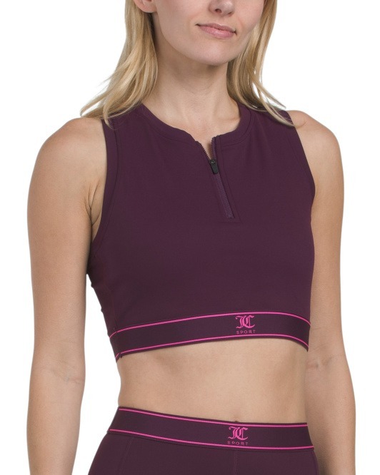 【預購】Q121909 JUICY COUTURE Logo 高支撐運動胸罩上衣附拉鍊