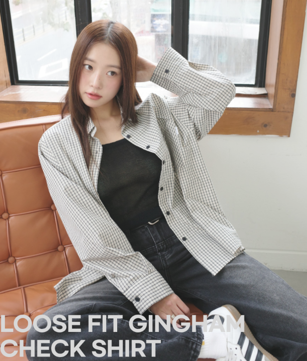 預訂｜MUAHMUAH LOOSE FIT GINGHAM CHECK SHIRT