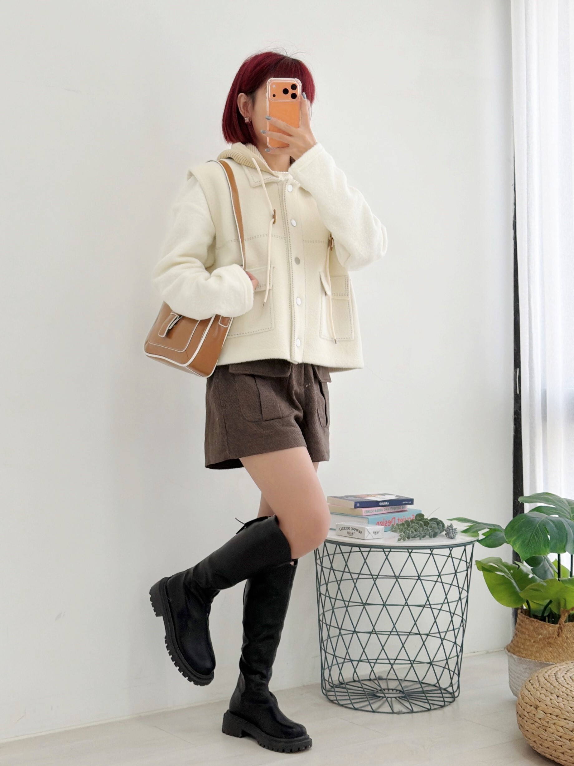 法朵Fado shop｜針織帽可拆抽繩毛呢背心 8994002 三色