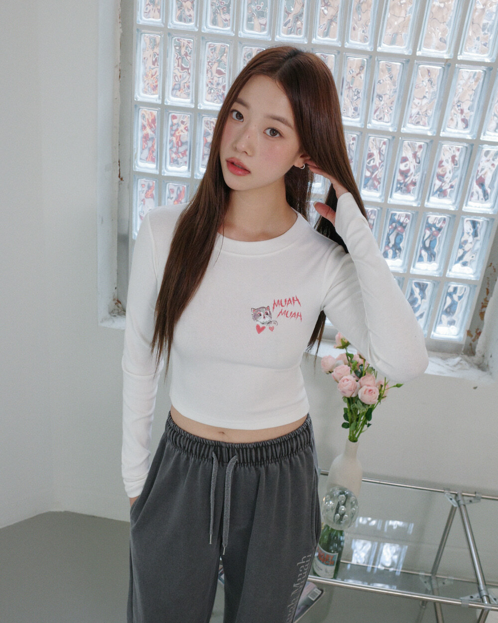 預訂｜MUAHMUAH LOVELY CAT POINT CROP T-SHIRT [2color]