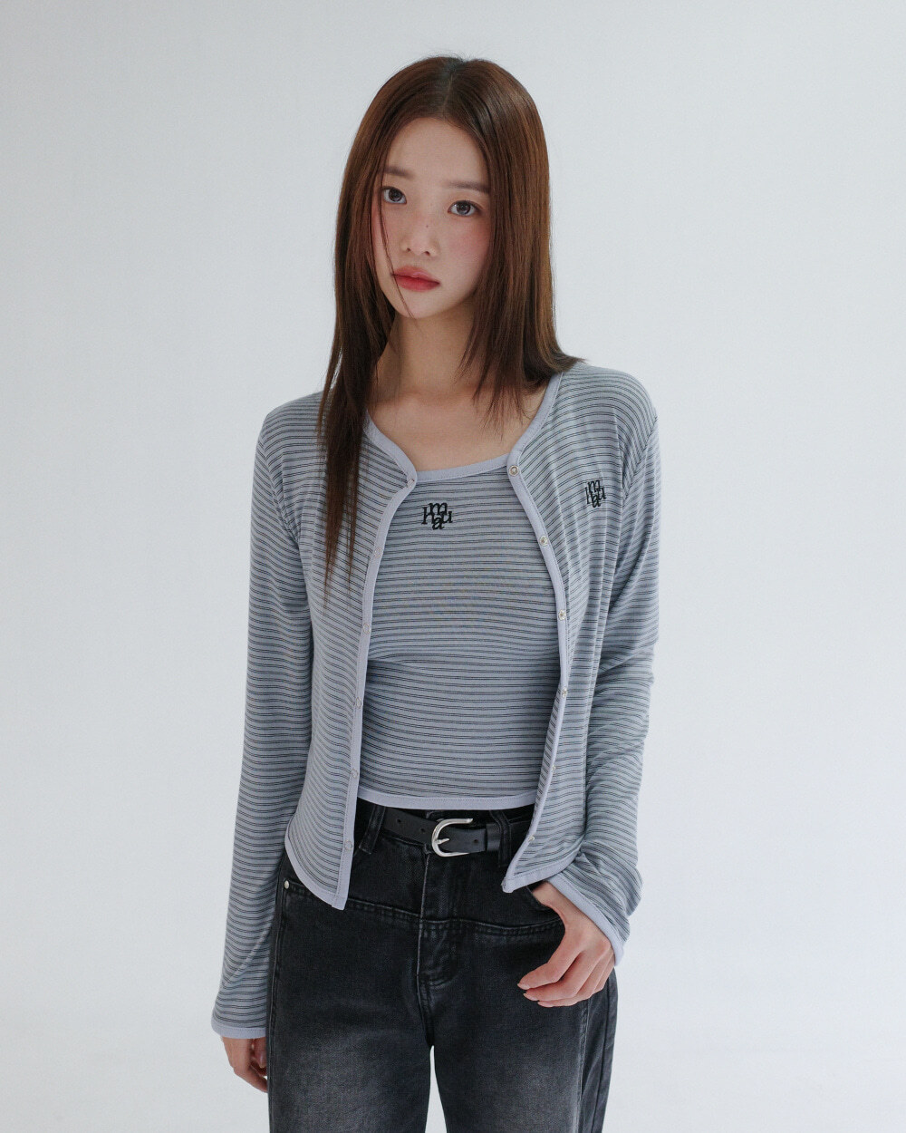 預訂｜MUAHMUAH STRIPE CONTRAST CARDIGAN [4color]