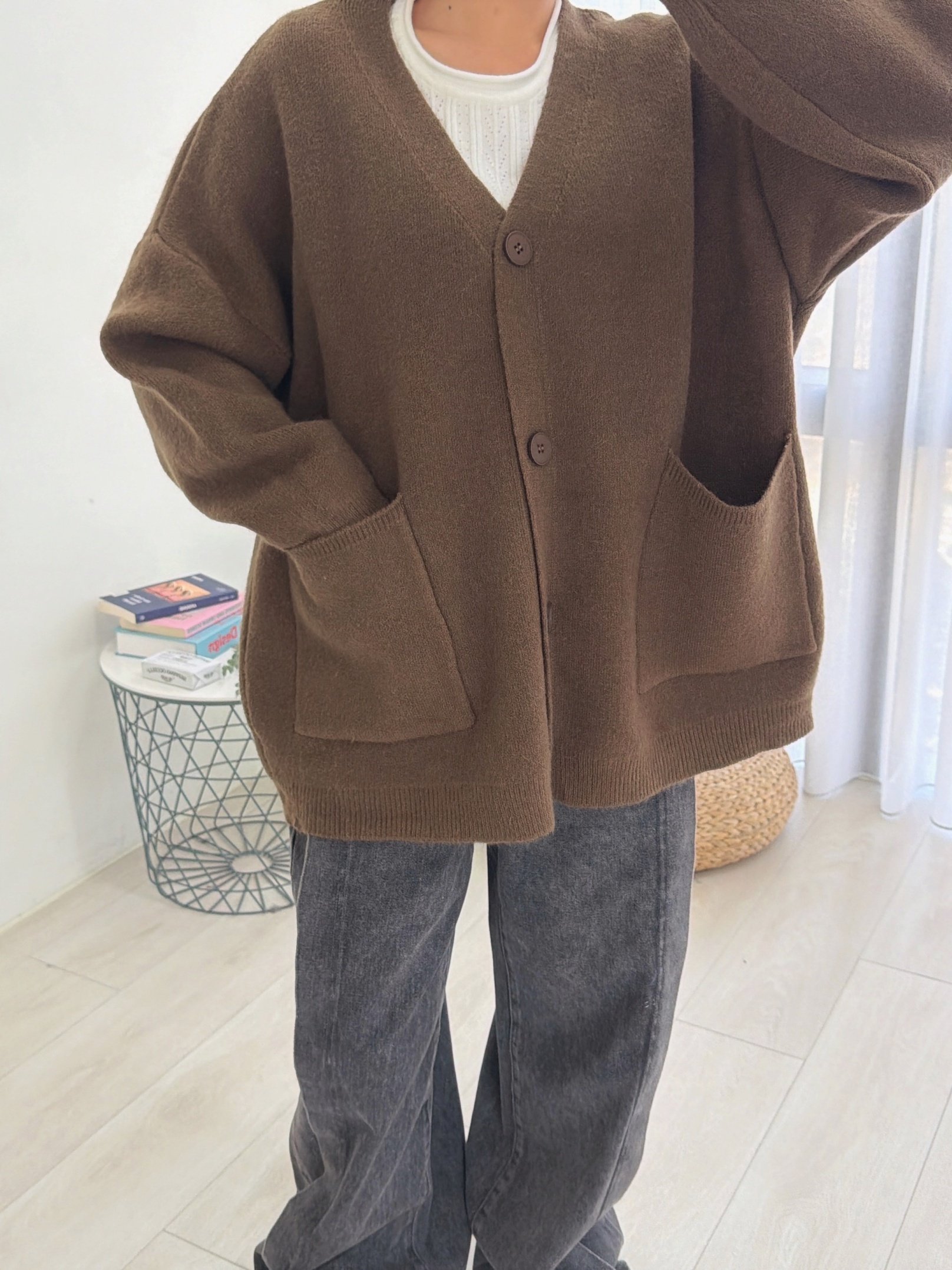 法朵Fado shop｜保暖系❄︎厚磅排釦口袋寬版外套 812A025