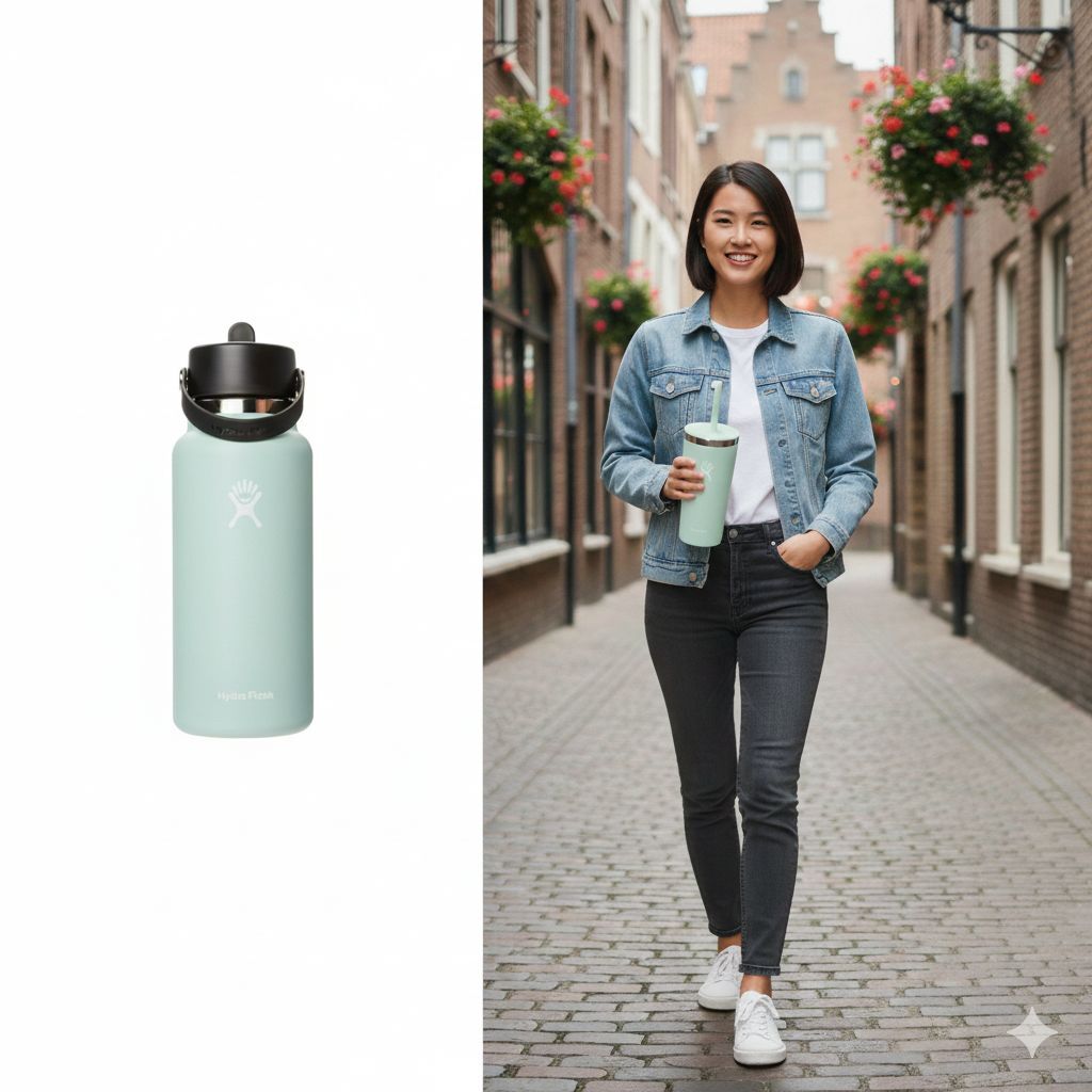 【預購】Q121902 Hydro Flask 寬口保溫水瓶，附吸管蓋 - 32 盎司（Dew 色）