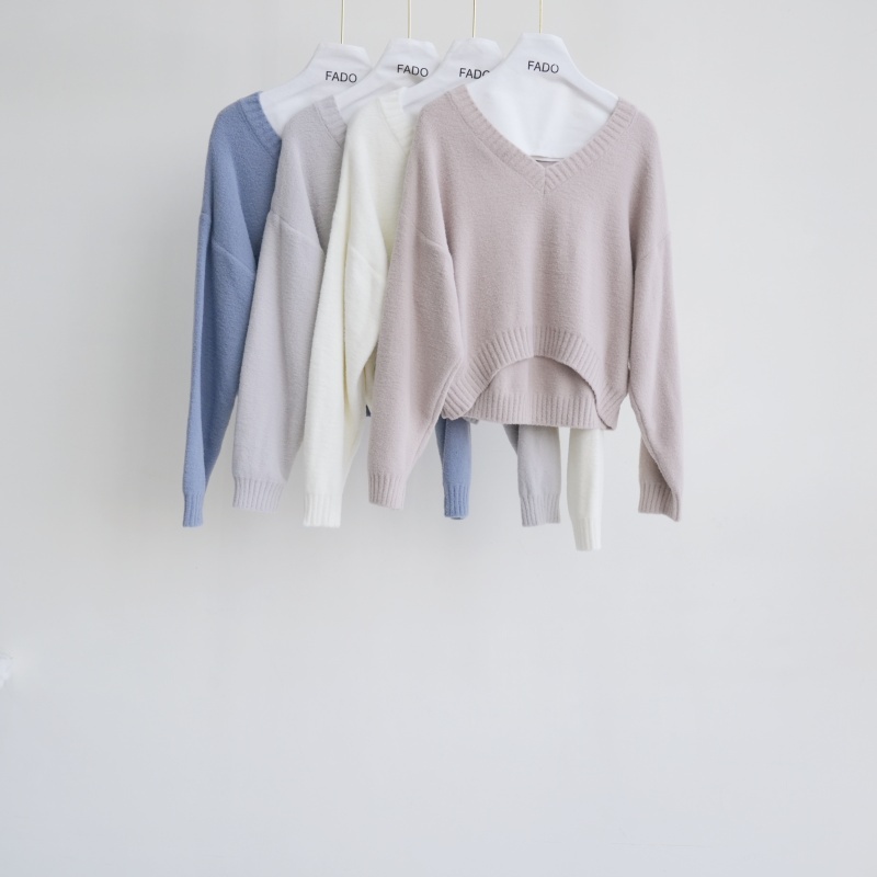 法朵Fado Shop｜V領Q軟前短後長衫 0114065 四色